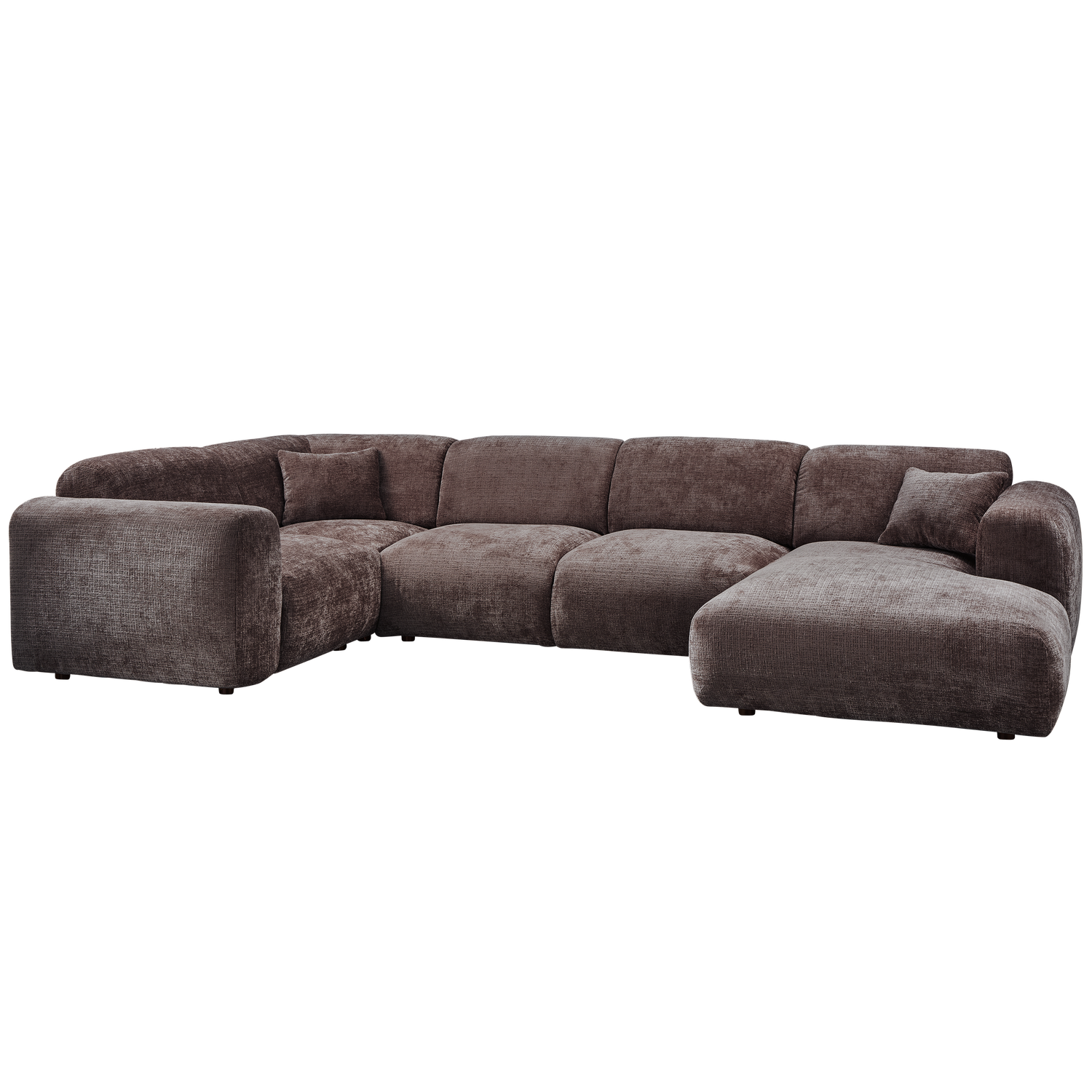WOOOD canapea colt CLOUD | 100% Pes | Maro | 80x345x198 cm