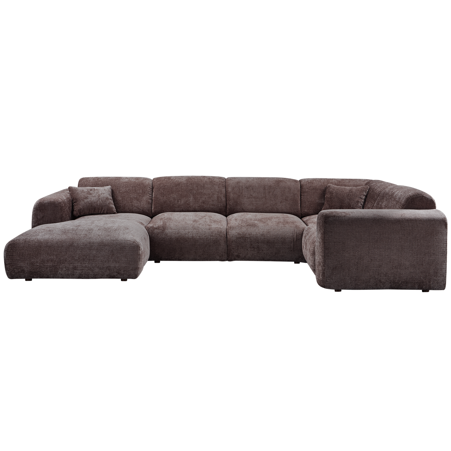 WOOOD canapea colt CLOUD | 100% Pes | Maro | 80x345x198 cm