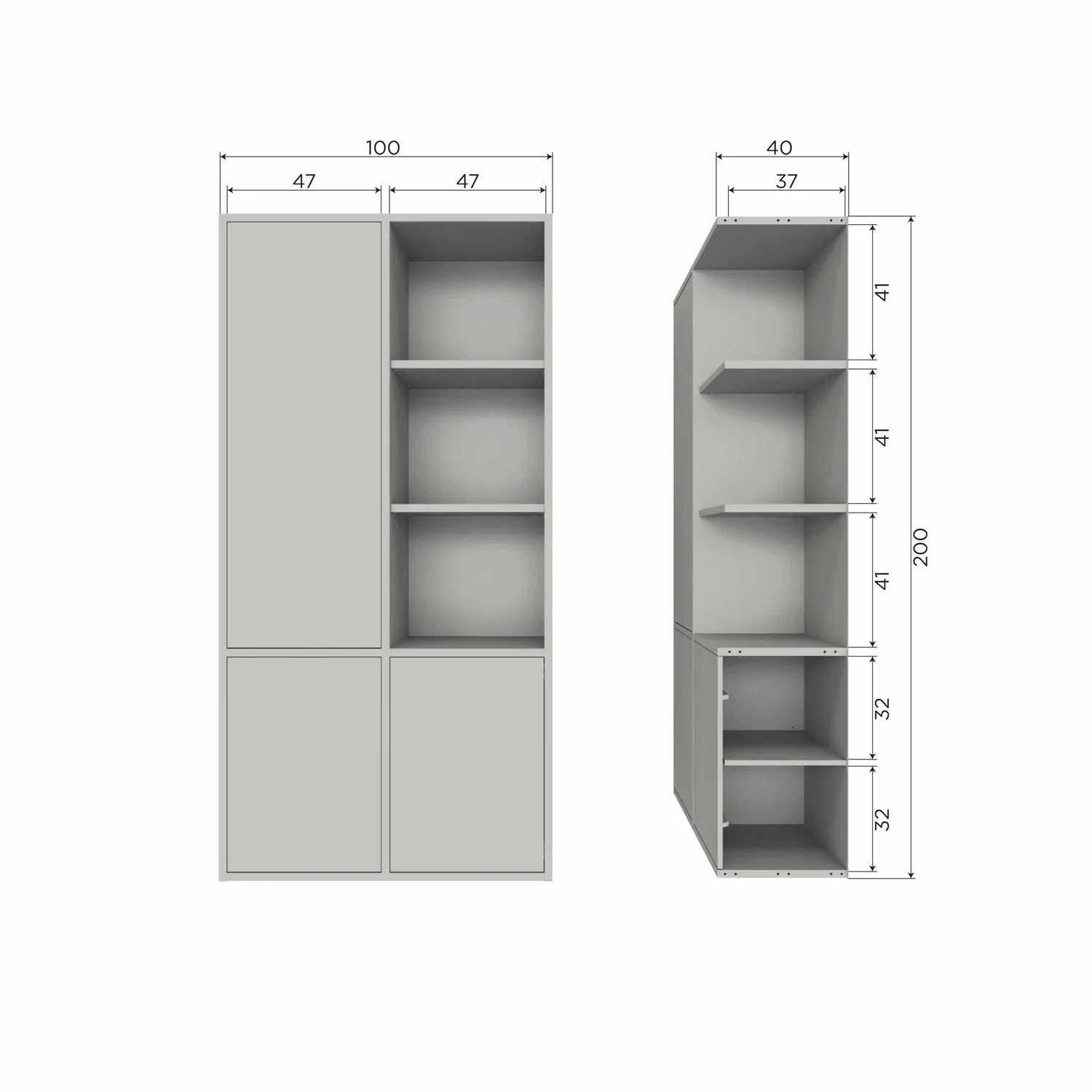 WOOOD dulap Merel pin Dust FSC, 100x200 cm 10