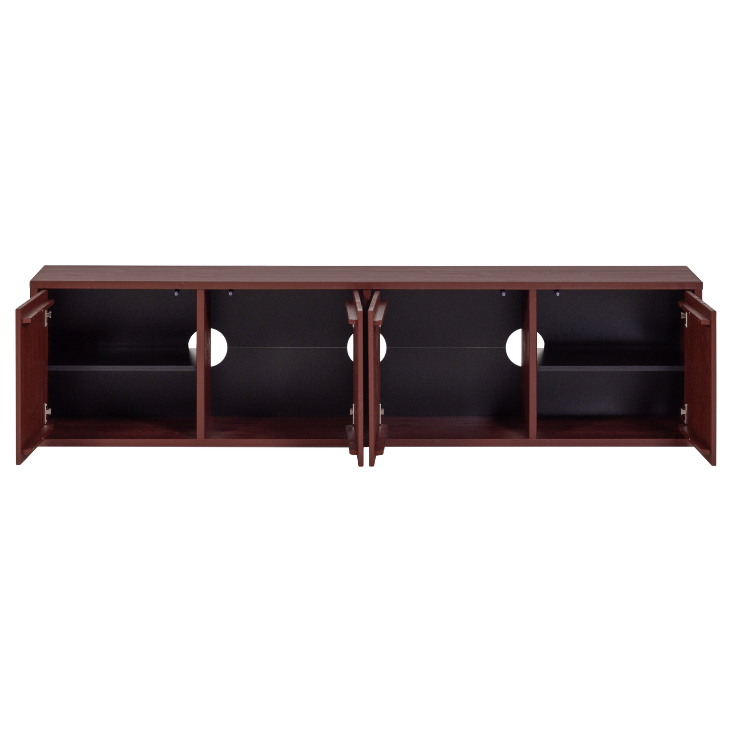 WOOOD mobila TV MEREL | Pin | Burgund | 50x200x39 cm