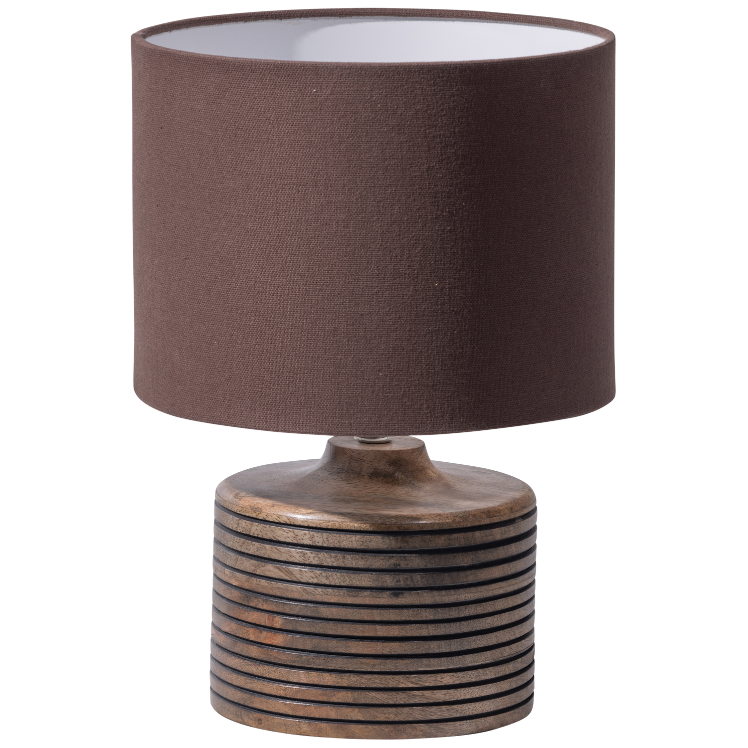 MENZO TABLE LAMP WITH CARVING WOOD WARM BROWN