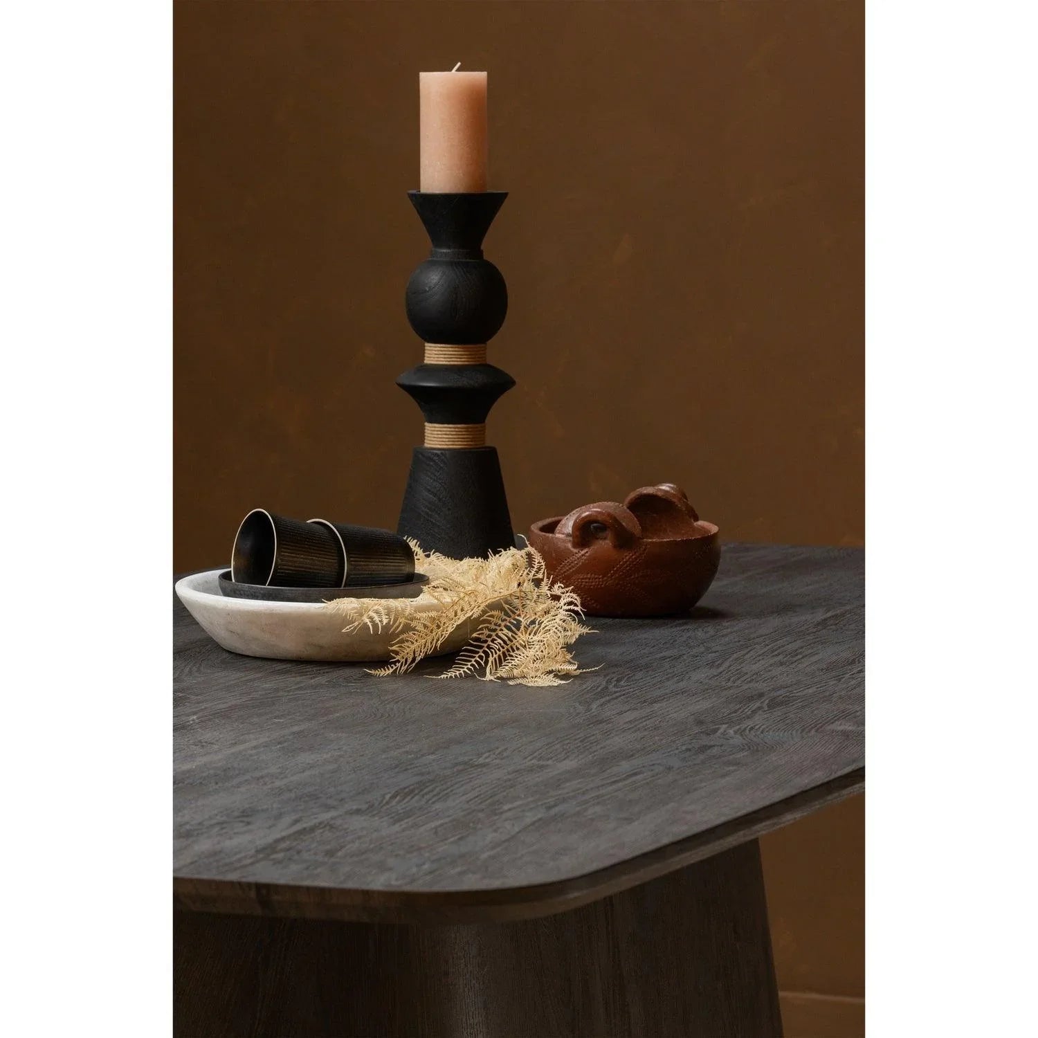 LEAH DINING TABLE MDF DARK BROWN 200x105CM