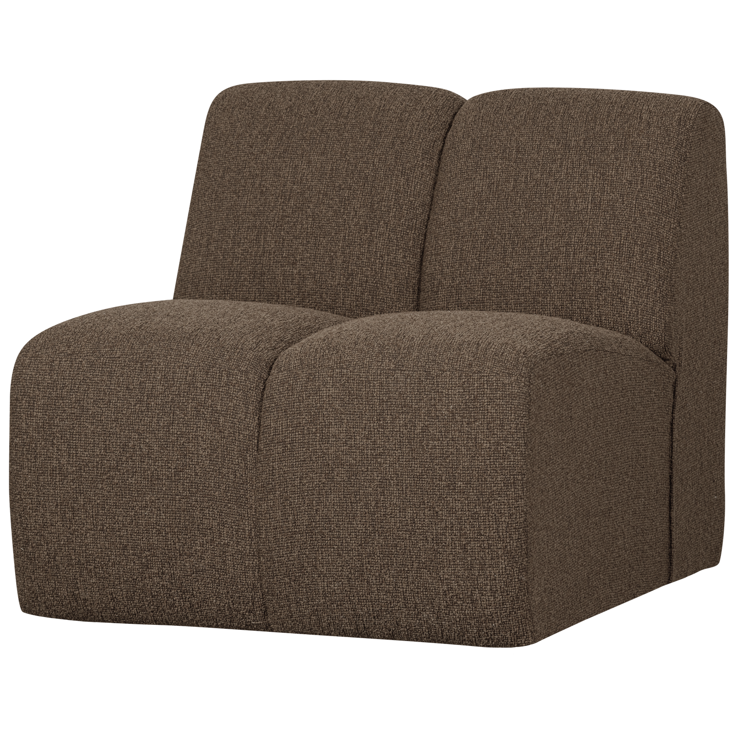 WOOOD canapea modulara MOJO 1-SEATER ELEMENT BOUCLE | 100% Pes | Maro | 74x84x97 cm