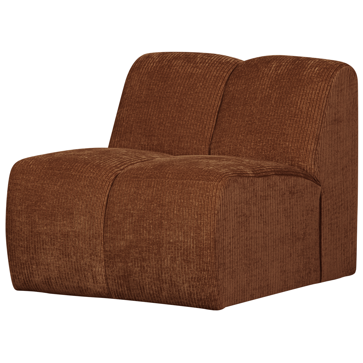 WOOOD canapea modulara MOJO 1-SEATER ELEMENT RIB FABRIC | 100% Pes | Maro | 74x84x97 cm