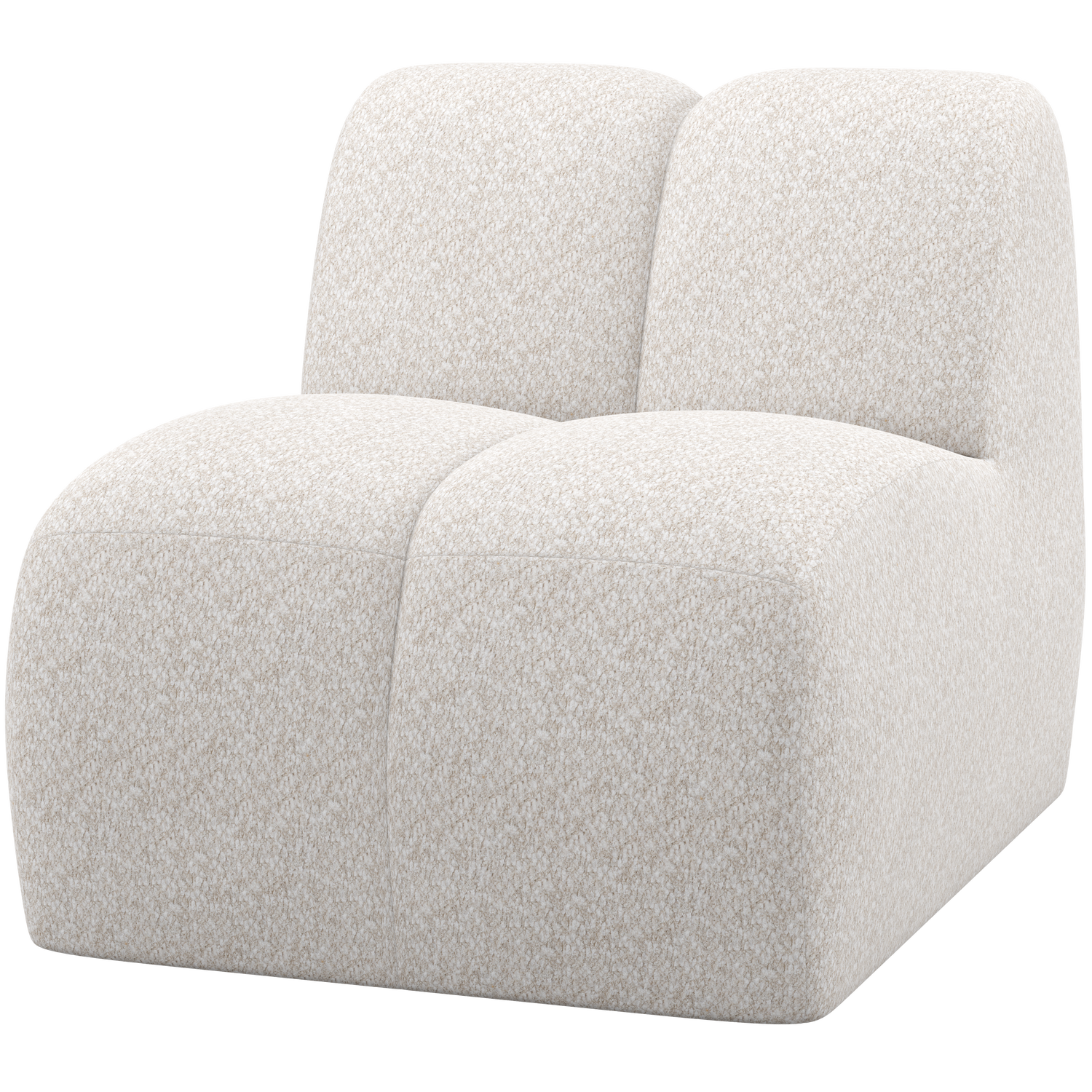WOOOD canapea modulara MOJO 1-SEATER ELEMENT WOOLLY | 100% Pes | Ecru | 74x84x97 cm