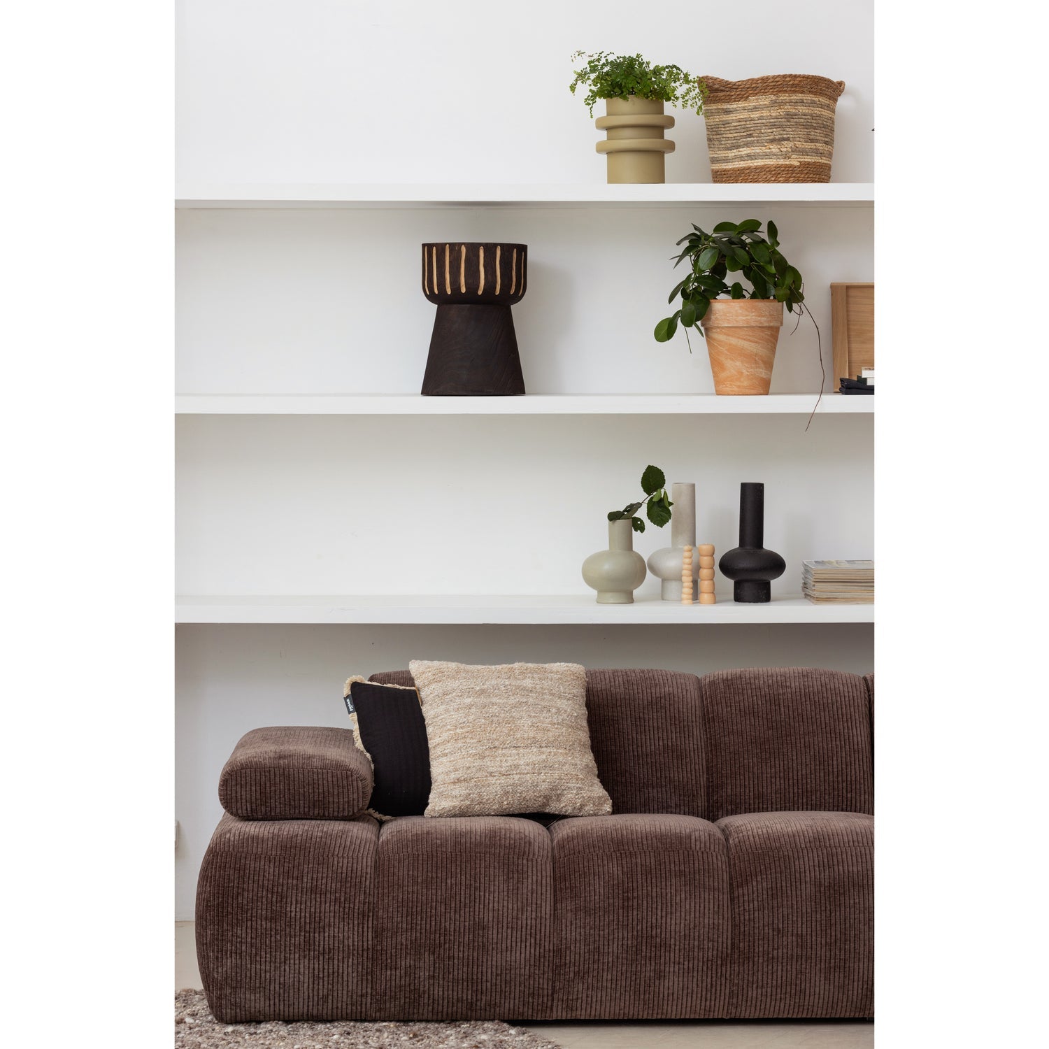 WOOOD canapea modulara MOJO 1,5-SEATER ELEMENT | 100% Pes | Maro | 74x164x97 cm