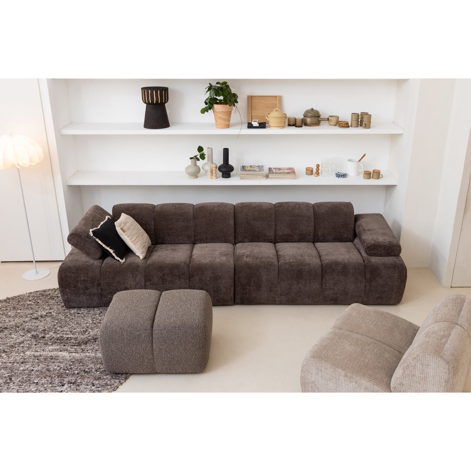 WOOOD canapea modulara MOJO 1,5-SEATER ELEMENT | 100% Pes | Maro | 74x164x97 cm