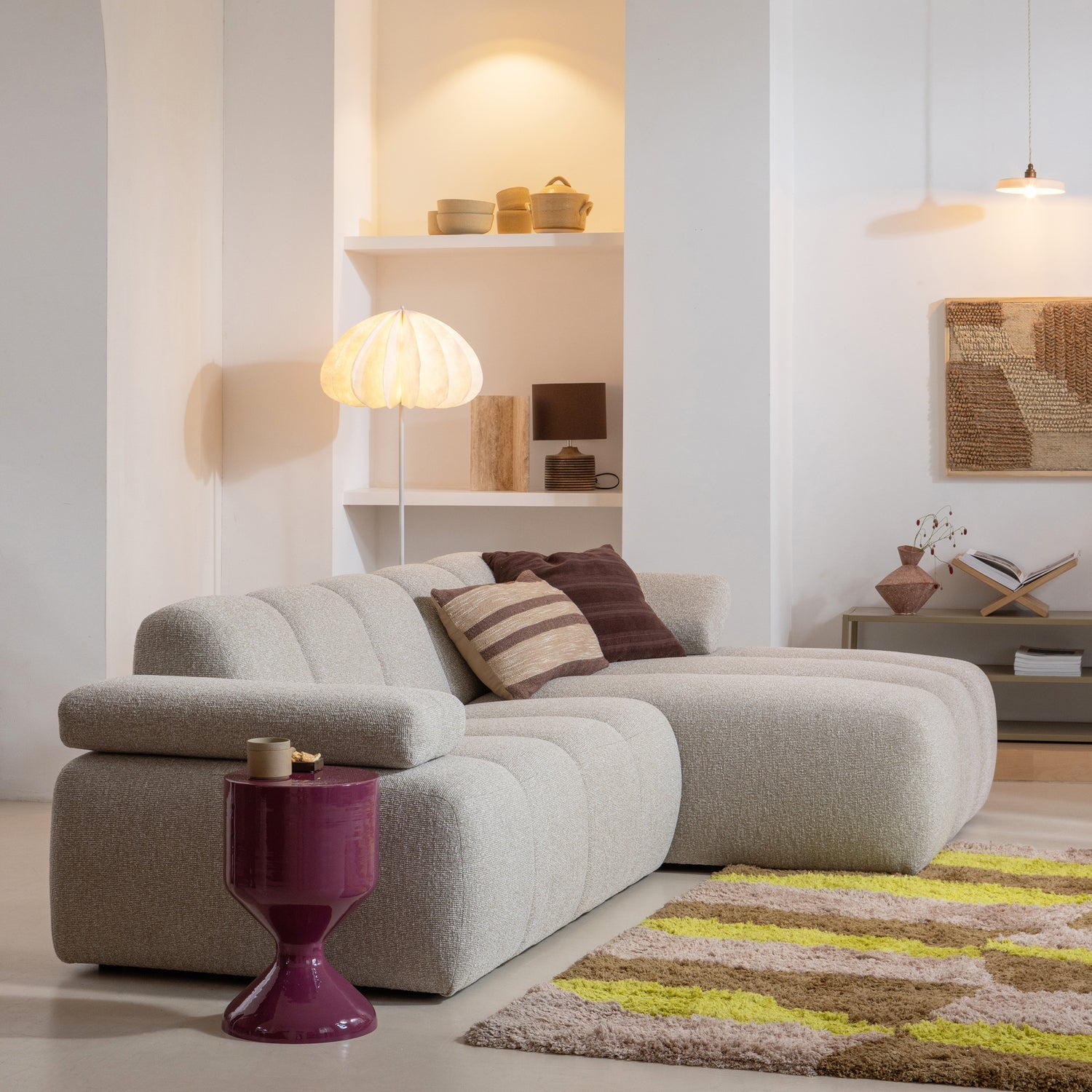 WOOOD banca dining MOJO | 100% Pes | Galben | 49x164x45 cm