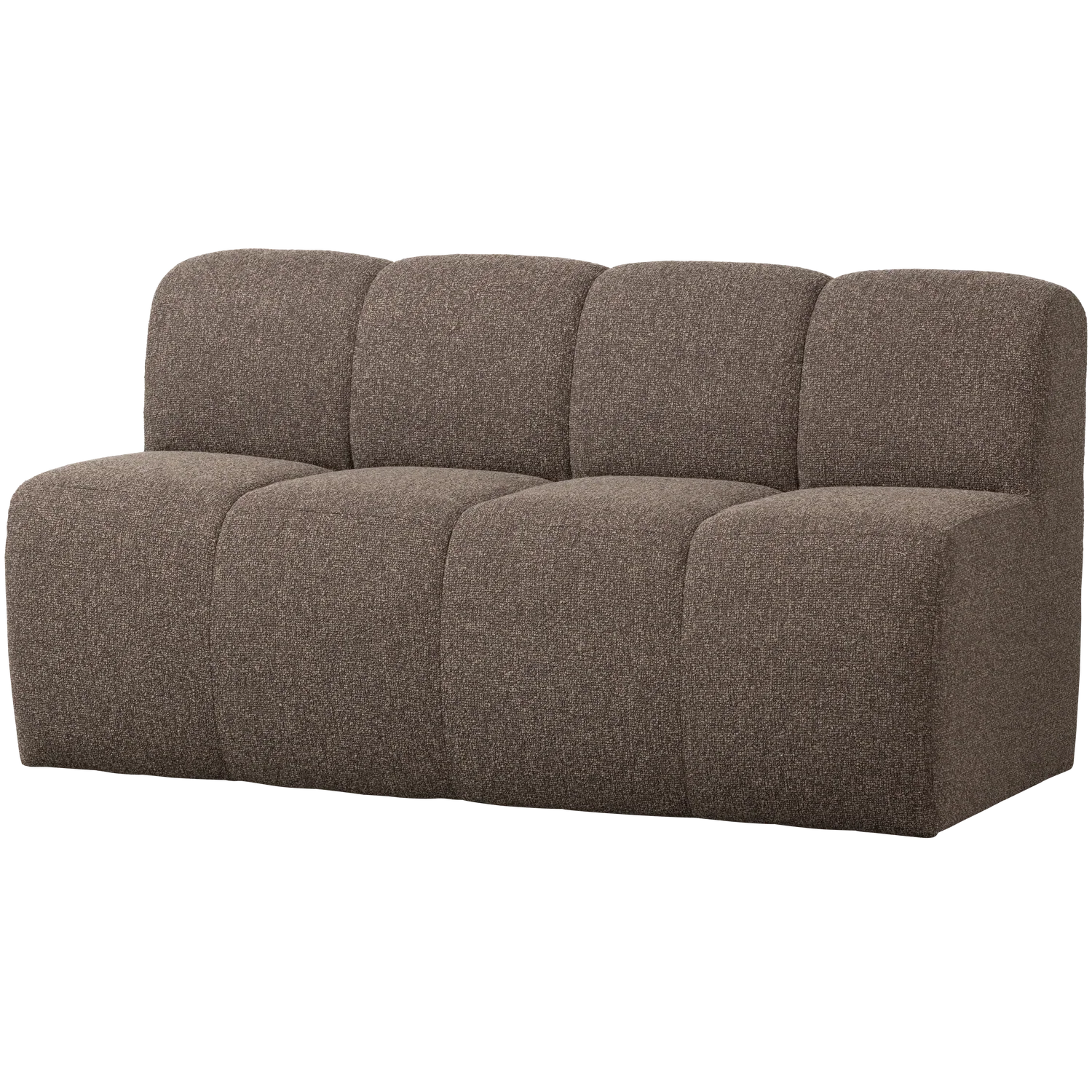 MOJO DINING BENCH 164 CM WITH BACKREST BOUCLE BROWN MELANGE