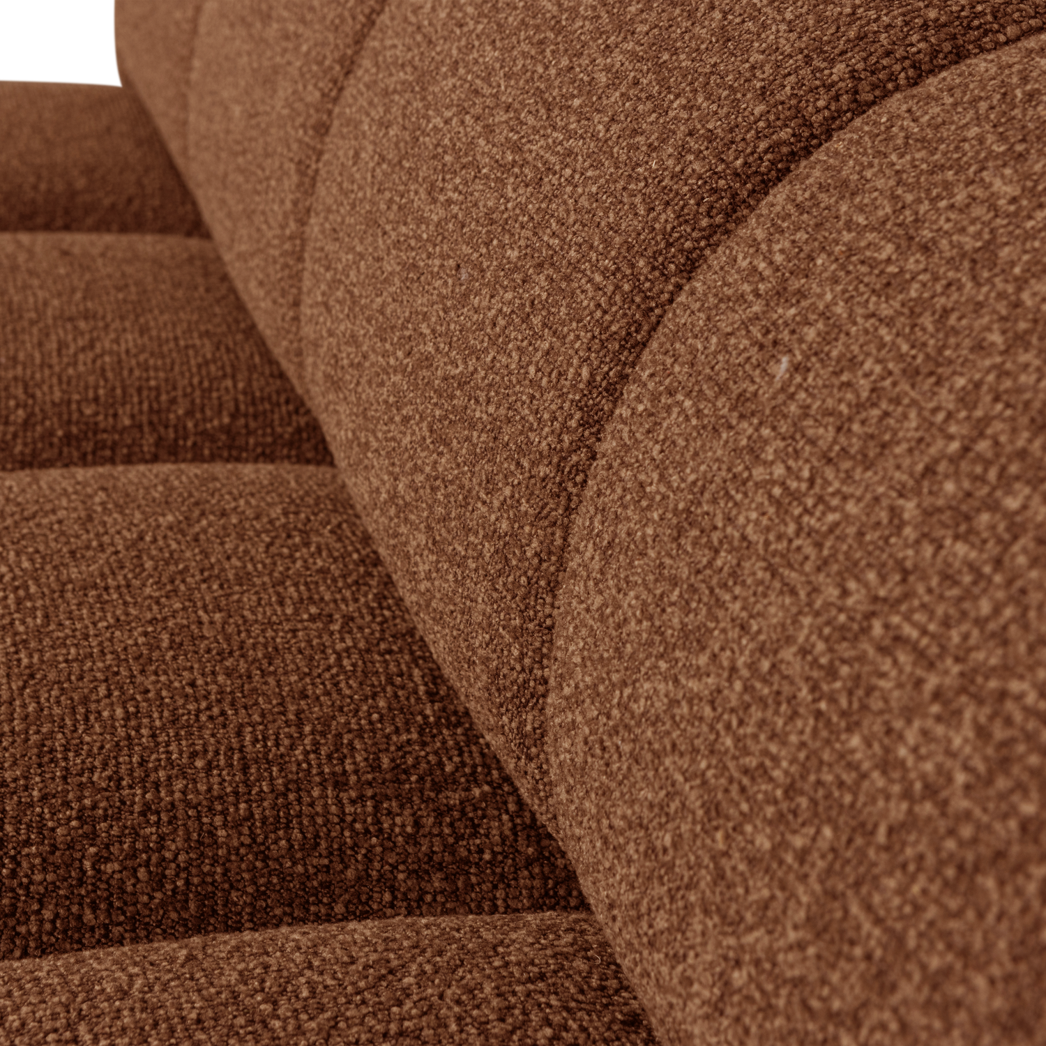 MOJO DINING BENCH 164 CM WITH BACKREST BOUCLE RUST BROWN MEL