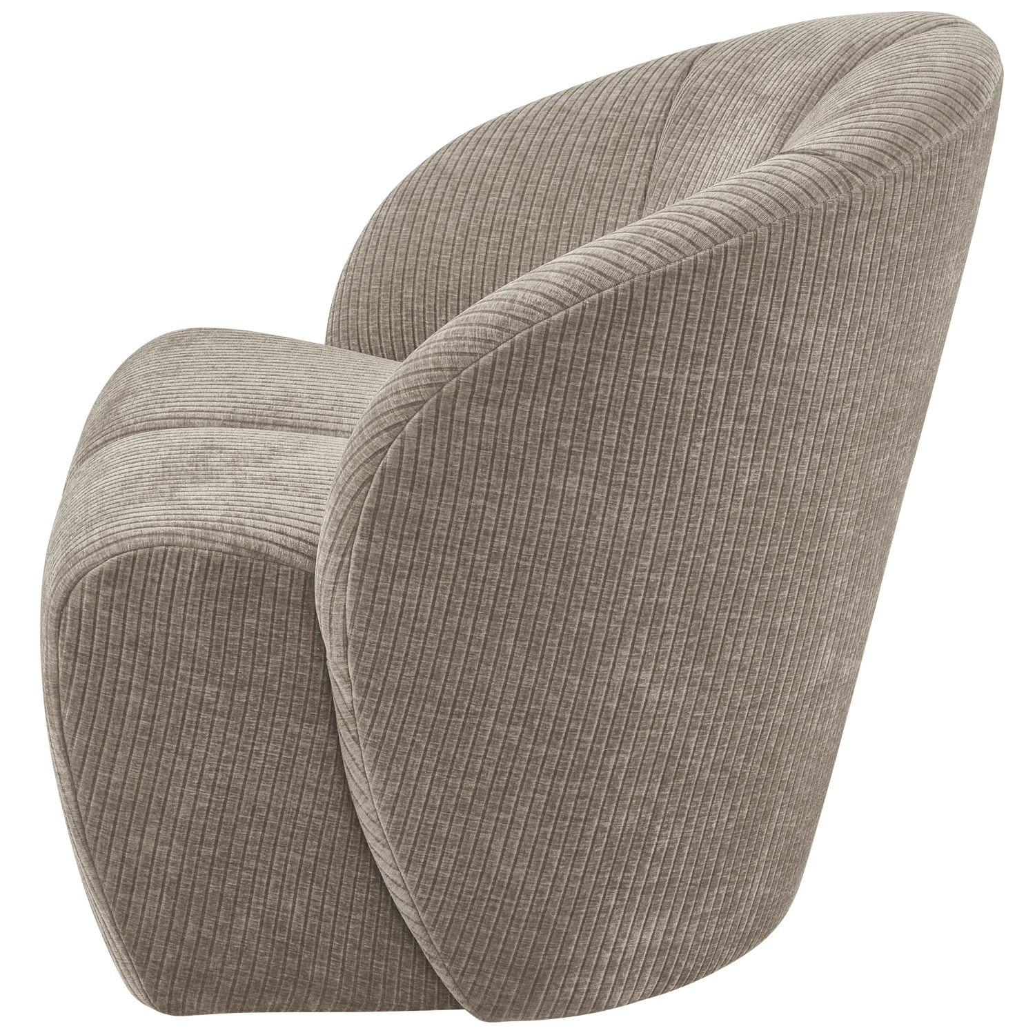 MOJO SWIVEL ARMCHAIR WOVEN RIB FABRIC DARK SAND