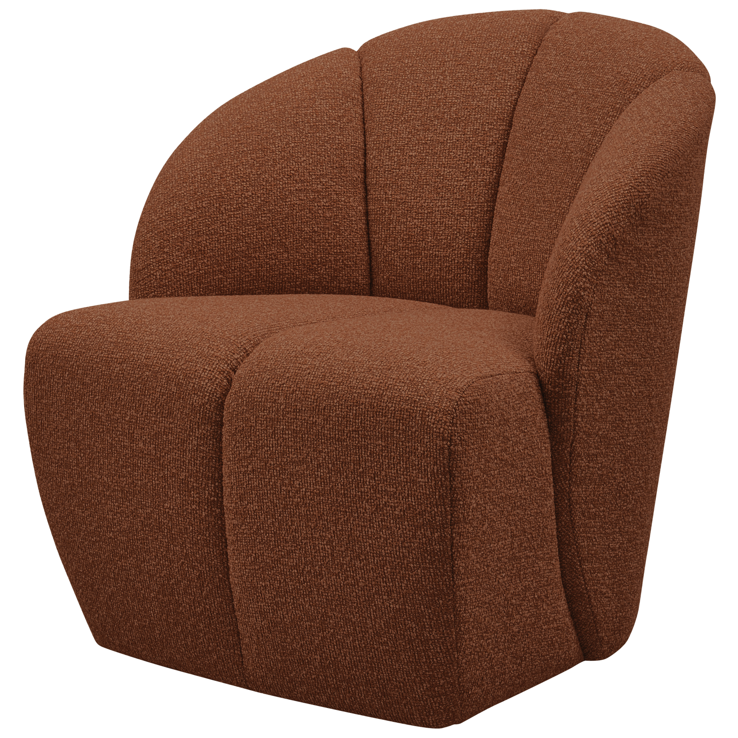 WOOOD fotoliu MOJO SWIVEL ARMCHAIR BOUCLE | 100% Pes | Maro | 75x68x77 cm