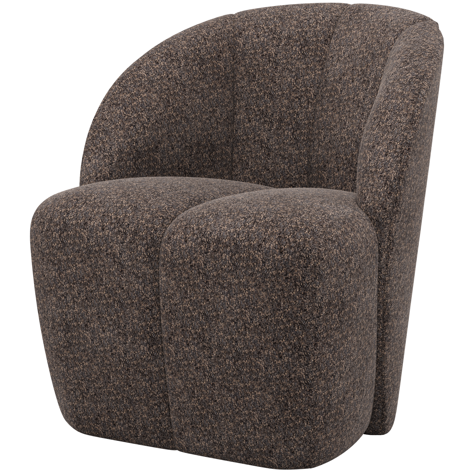 WOOOD fotoliu MOJO SWIVEL ARMCHAIR WOOLLY | 100% Pes | Maro | 75x68x77 cm