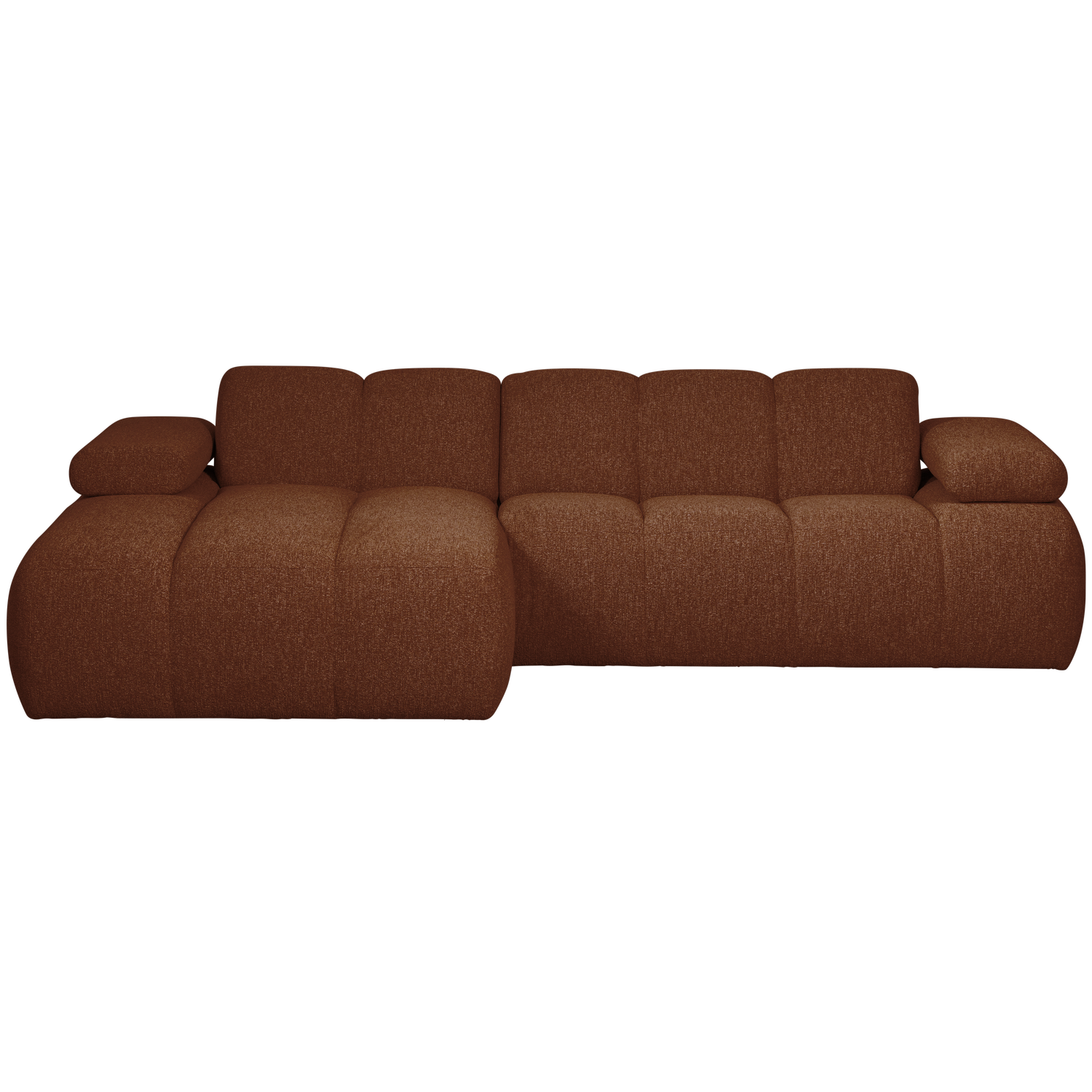 MOJO CHAISE LONGUE SOFA LEFT BOUCLE RUST BROWN MELANGE