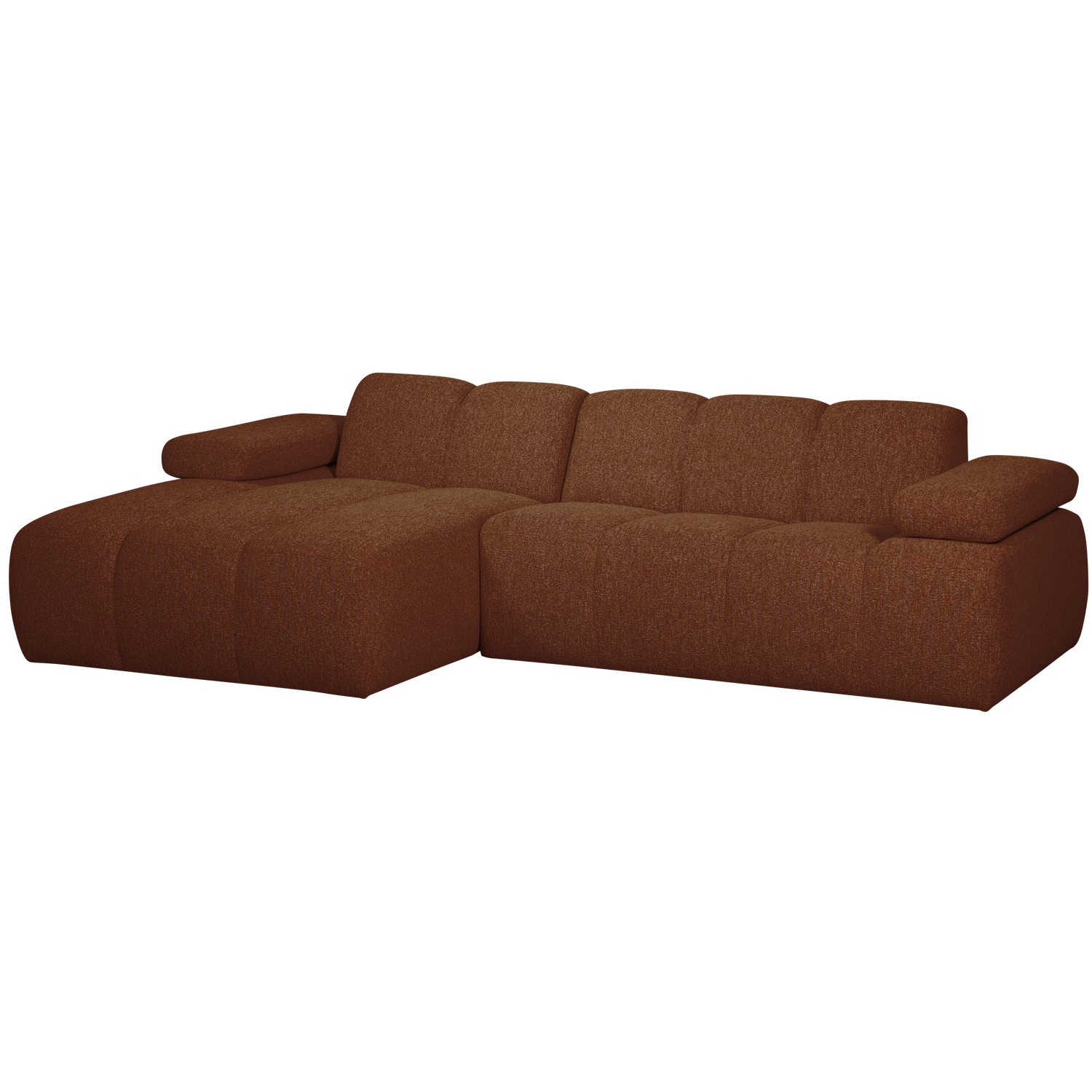 MOJO CHAISE LONGUE SOFA LEFT BOUCLE RUST BROWN MELANGE