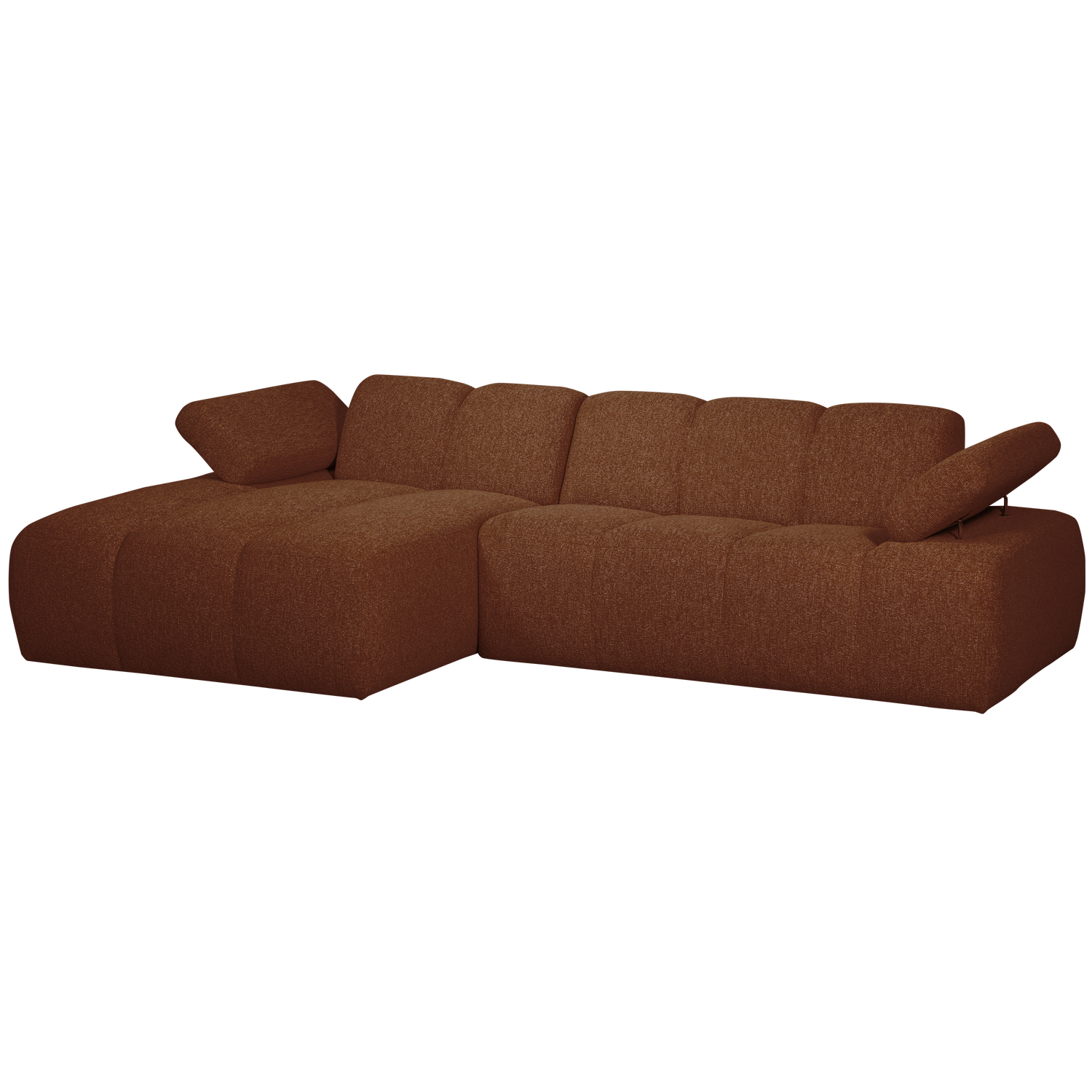 MOJO CHAISE LONGUE SOFA LEFT BOUCLE RUST BROWN MELANGE