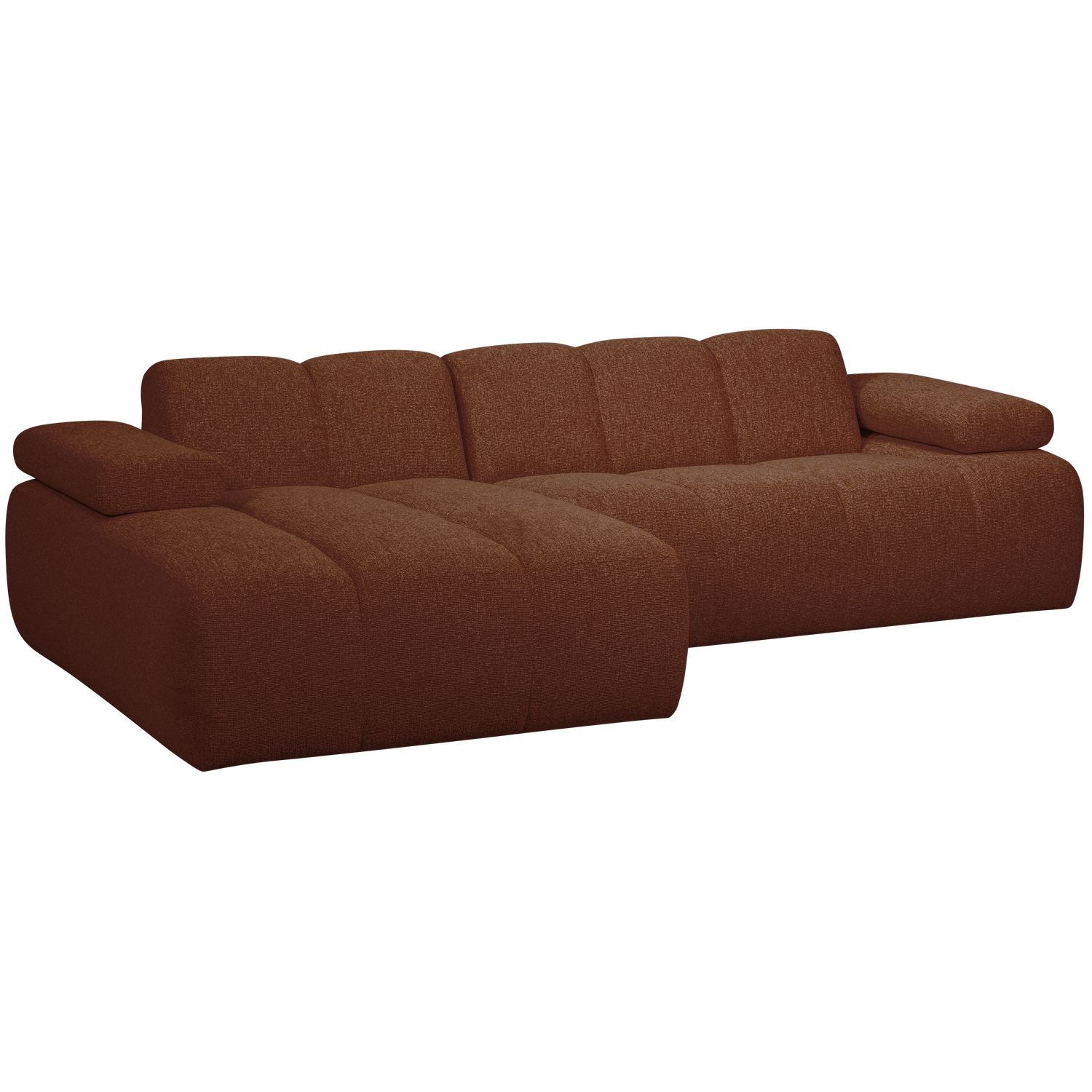 MOJO CHAISE LONGUE SOFA LEFT BOUCLE RUST BROWN MELANGE