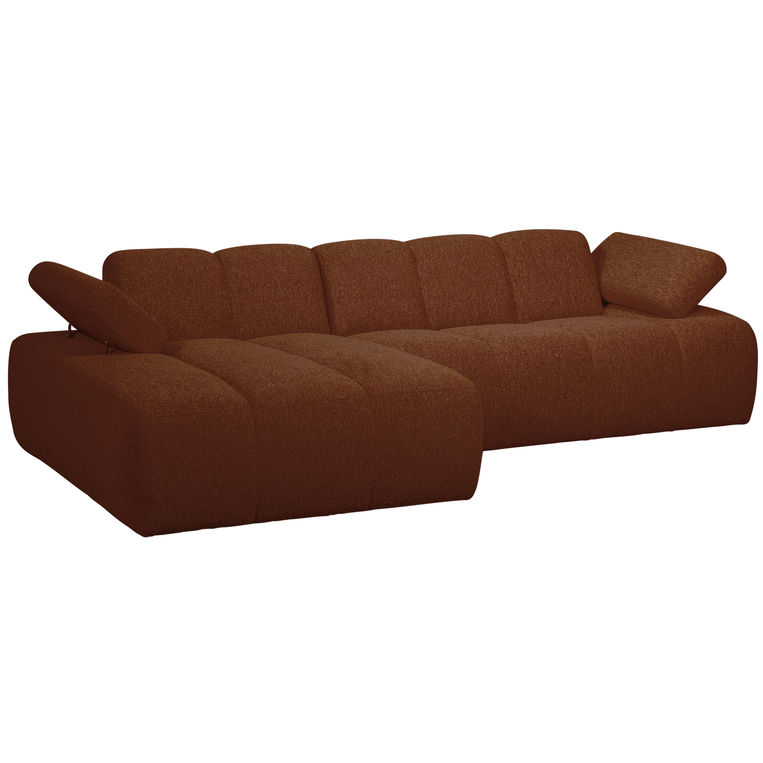MOJO CHAISE LONGUE SOFA LEFT BOUCLE RUST BROWN MELANGE