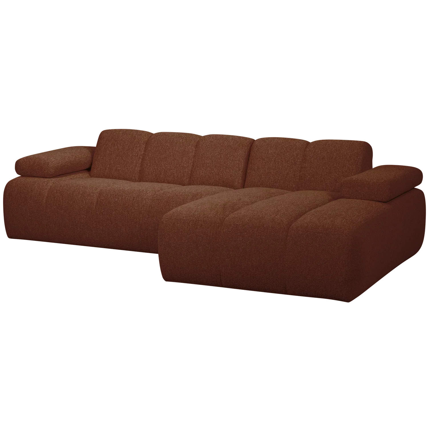 MOJO CHAISE LONGUE SOFA RIGHT BOUCLE RUST BROWN MELANGE
