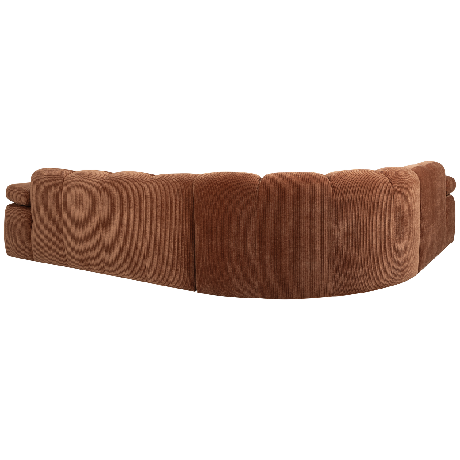 MOJO CORNER SOFA LEFT RIB FABRIC RUST BROWN