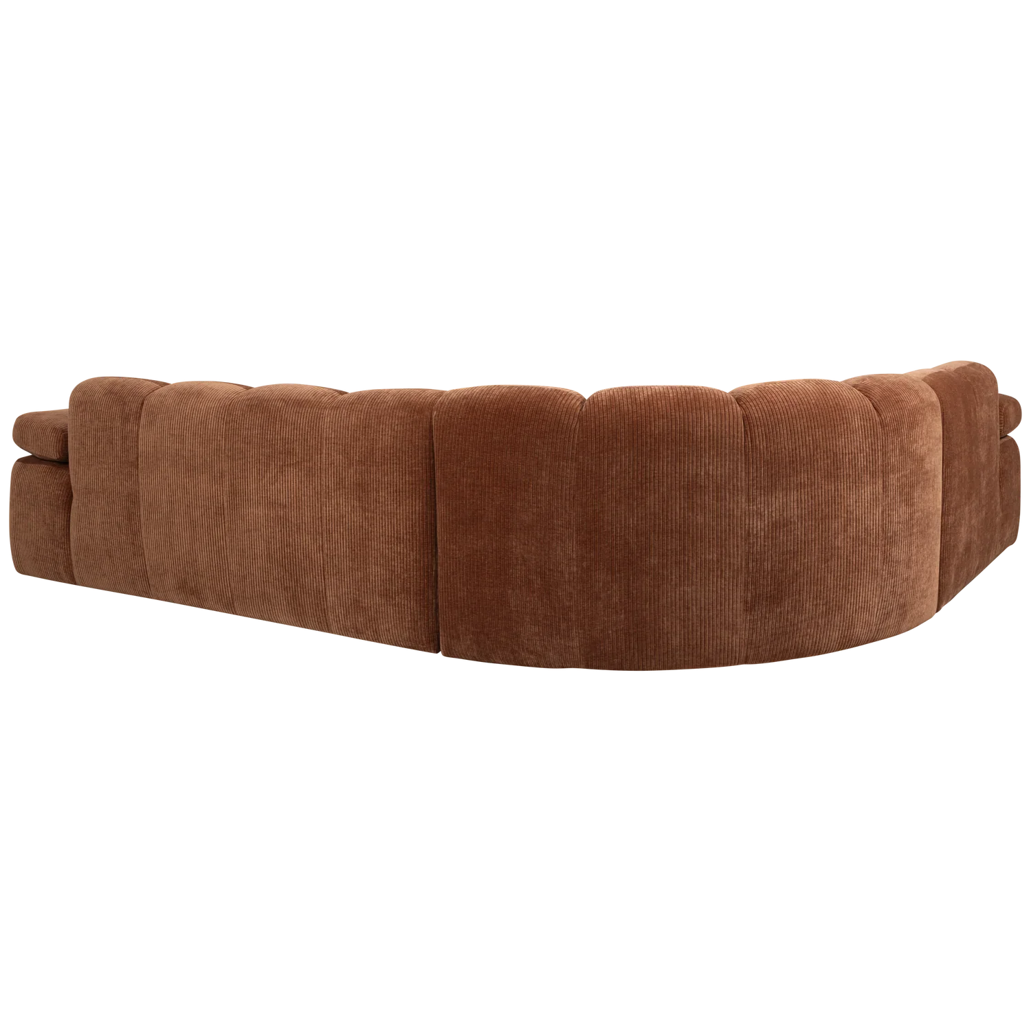 MOJO CORNER SOFA LEFT RIB FABRIC RUST BROWN