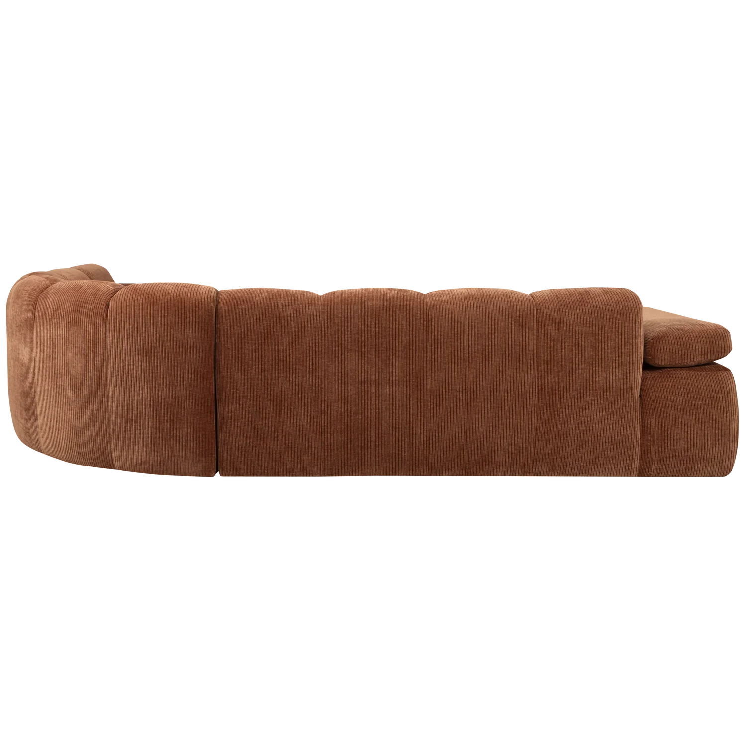 MOJO CORNER SOFA RIGHT RIB FABRIC RUST BROWN