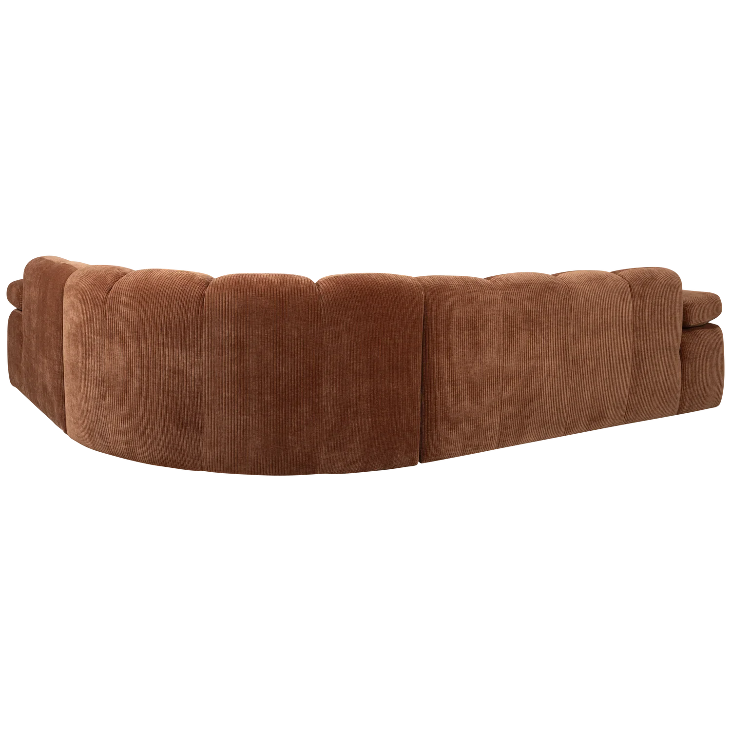 MOJO CORNER SOFA RIGHT RIB FABRIC RUST BROWN