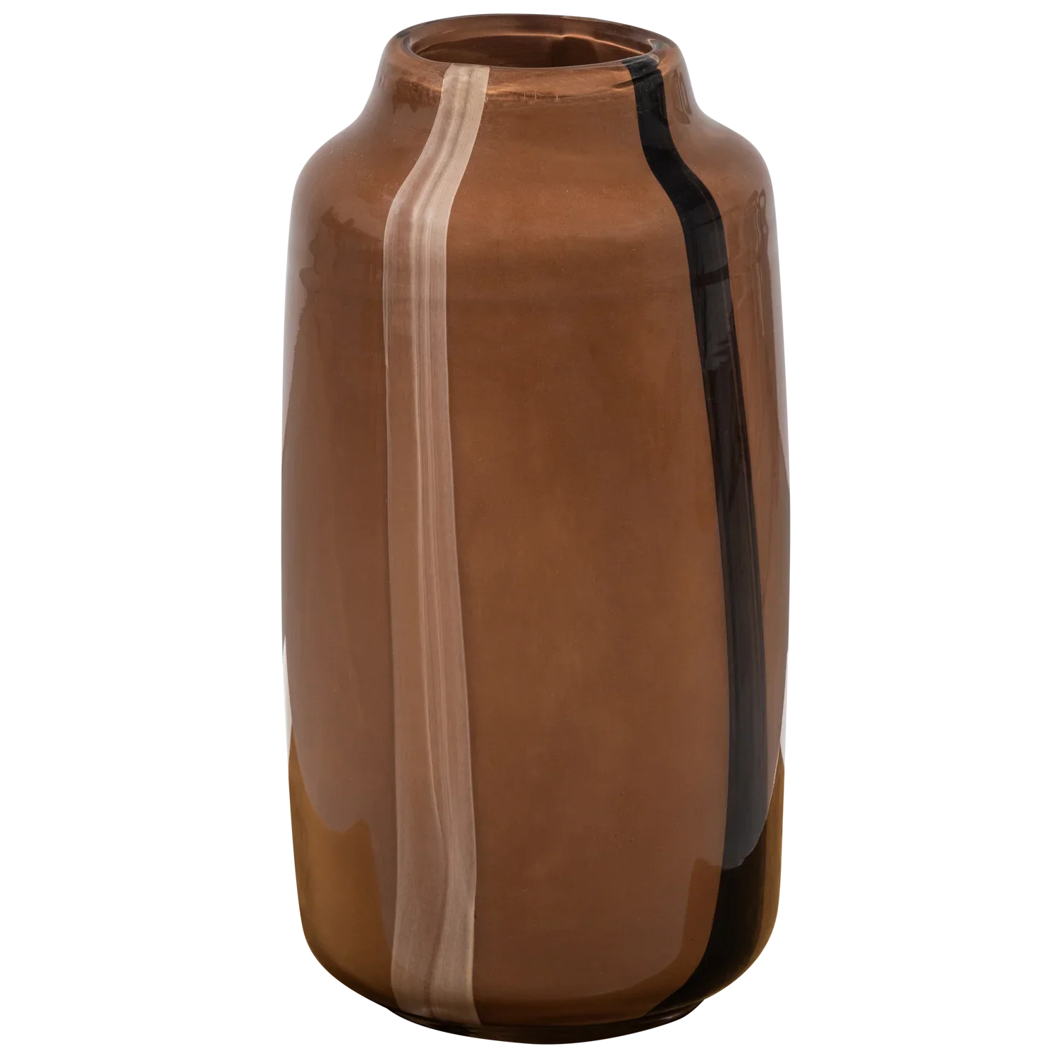 SELENA VASE GLASS WITH STRIPE BROWN