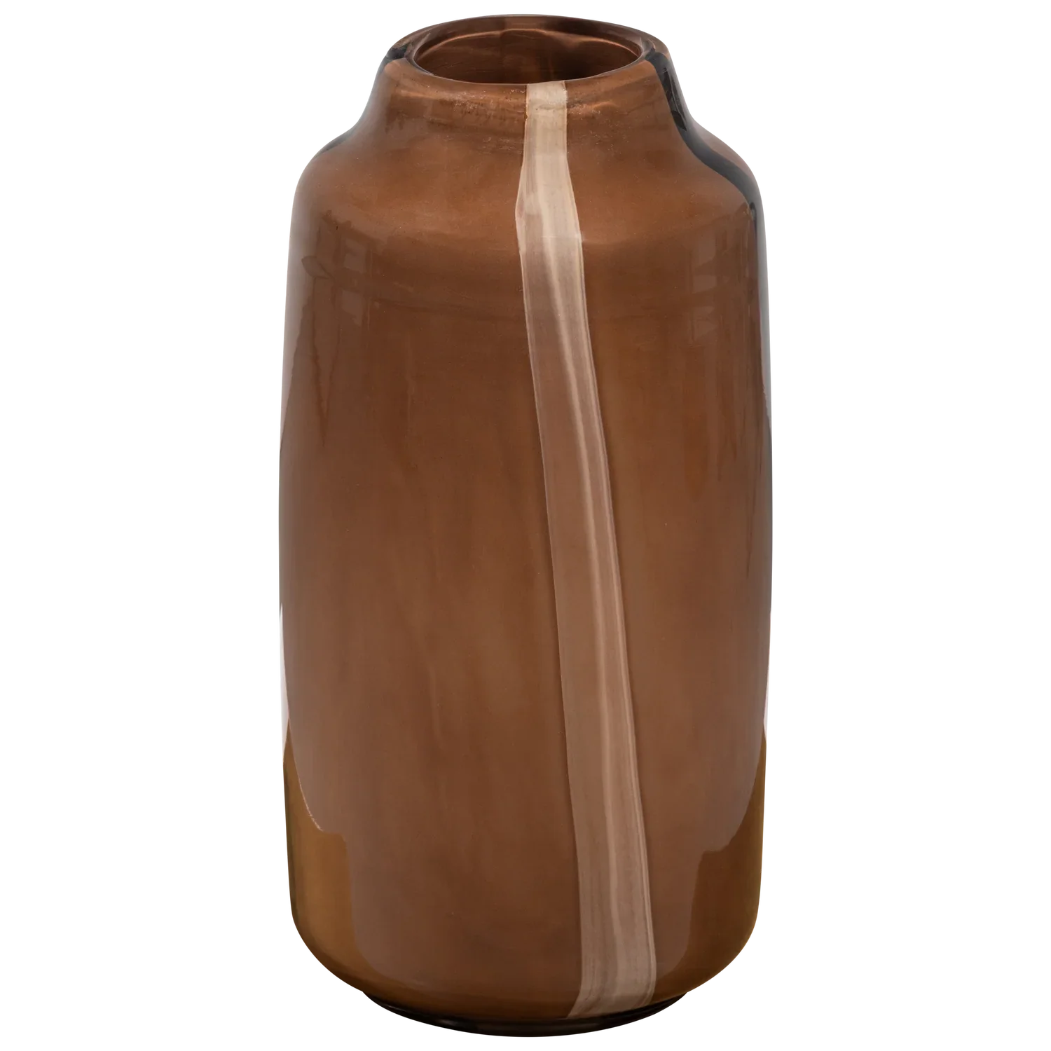 SELENA VASE GLASS WITH STRIPE BROWN