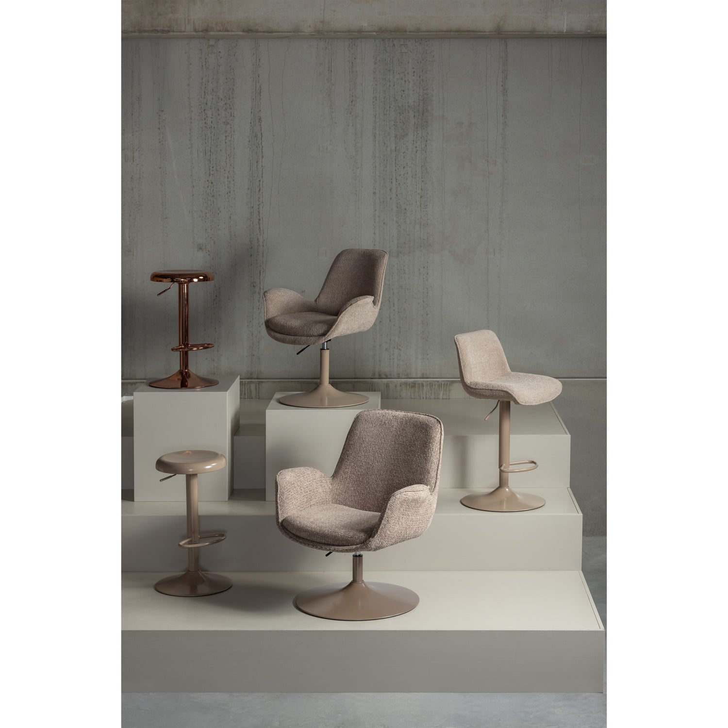 ISAAC BAR STOOL METAL COPPER