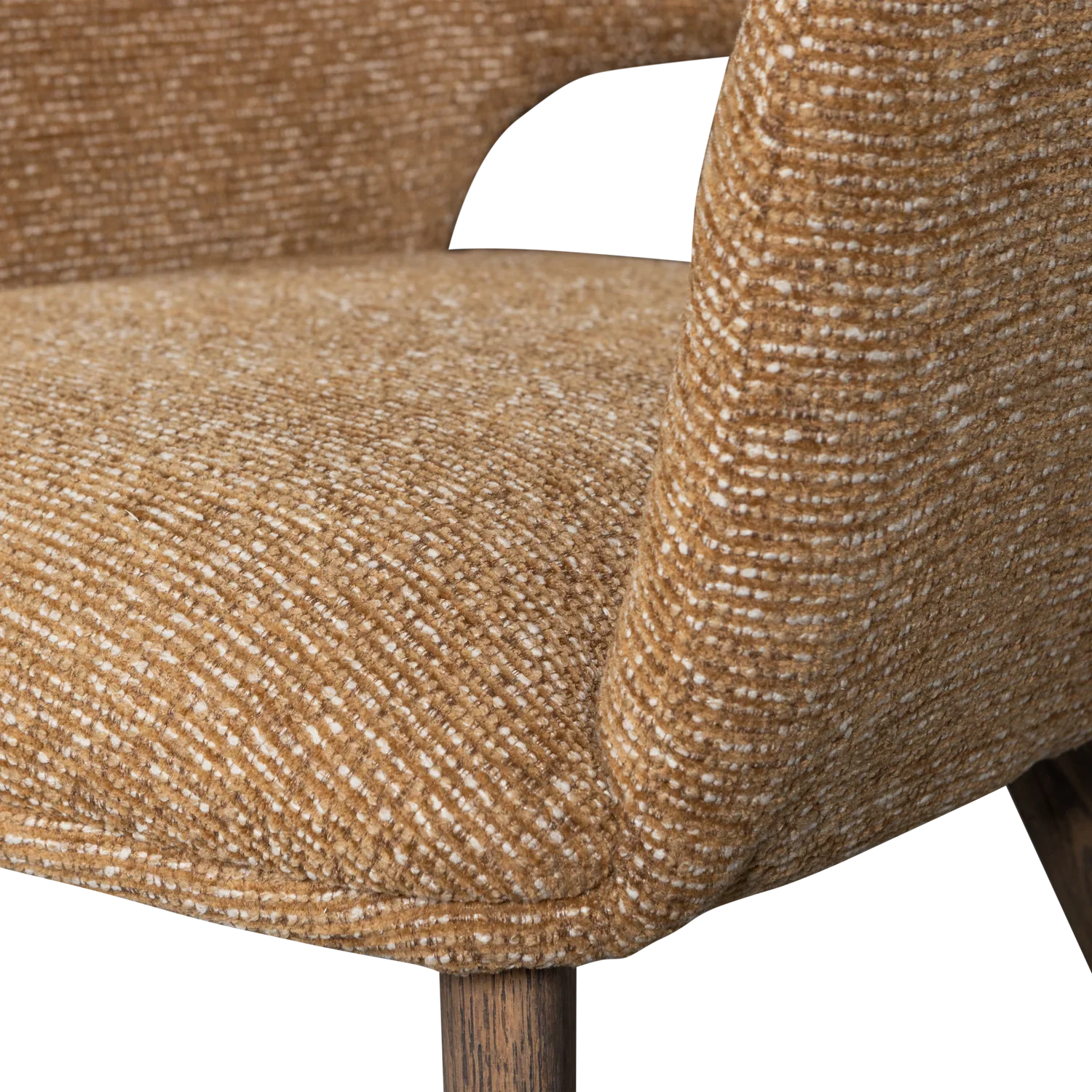 MURAT DINING CHAIR YELLOW WITH WOODEN LEG DARK BROWN