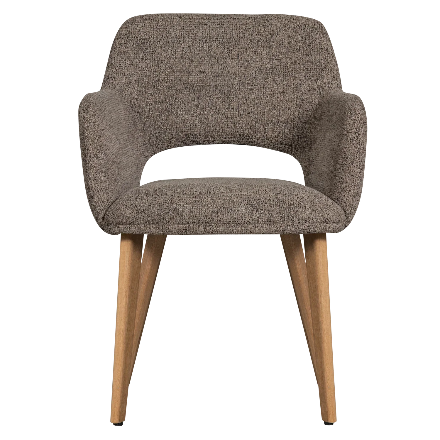 MURAT DINING CHAIR TAUPE WITH WOODEN LEG NATURAL