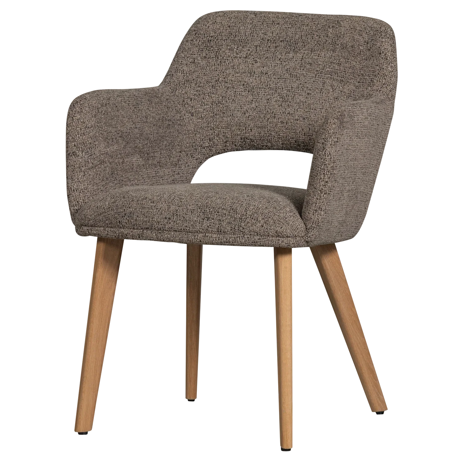 MURAT DINING CHAIR TAUPE WITH WOODEN LEG NATURAL