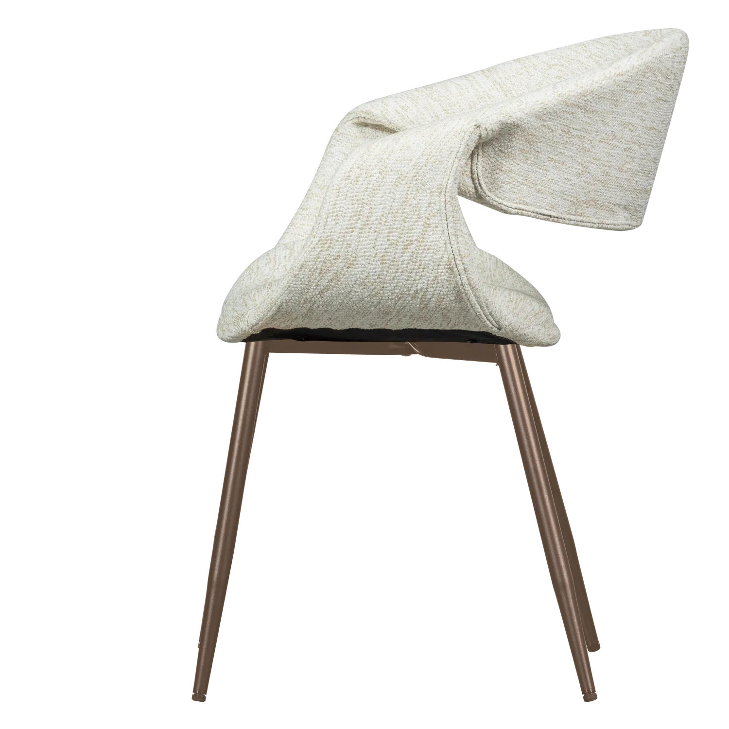 YOSSI DINING CHAIR NATURAL WITH METAL LEG COPPER