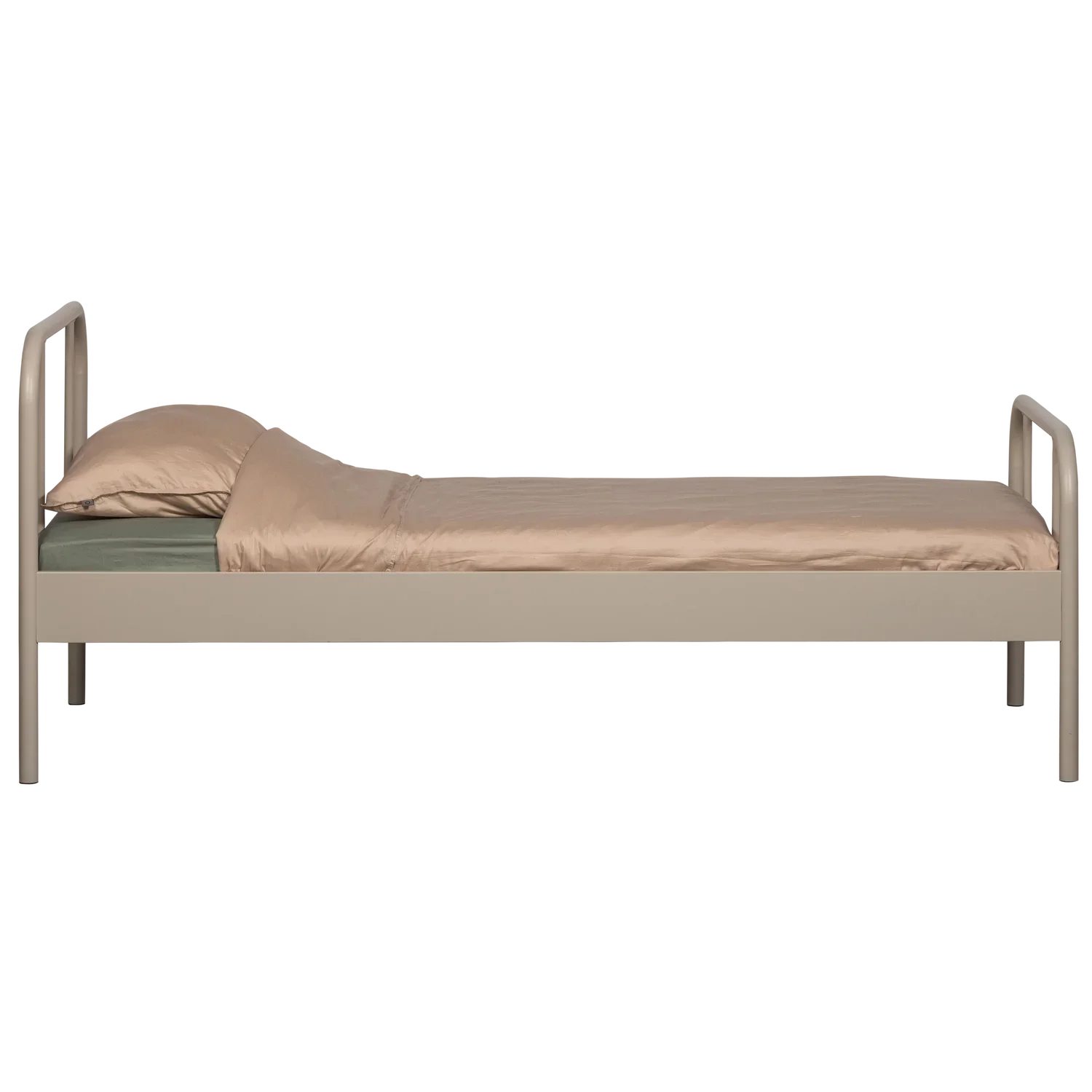 MATA SINGLE BED METAL SAND 90x200CM