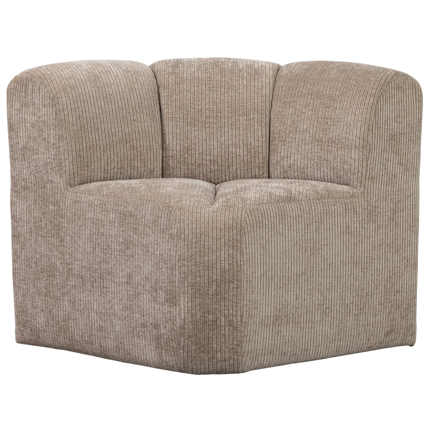 MOJO DINING BENCH CORNER WITH BACKREST RIB FABRIC DARK SAND