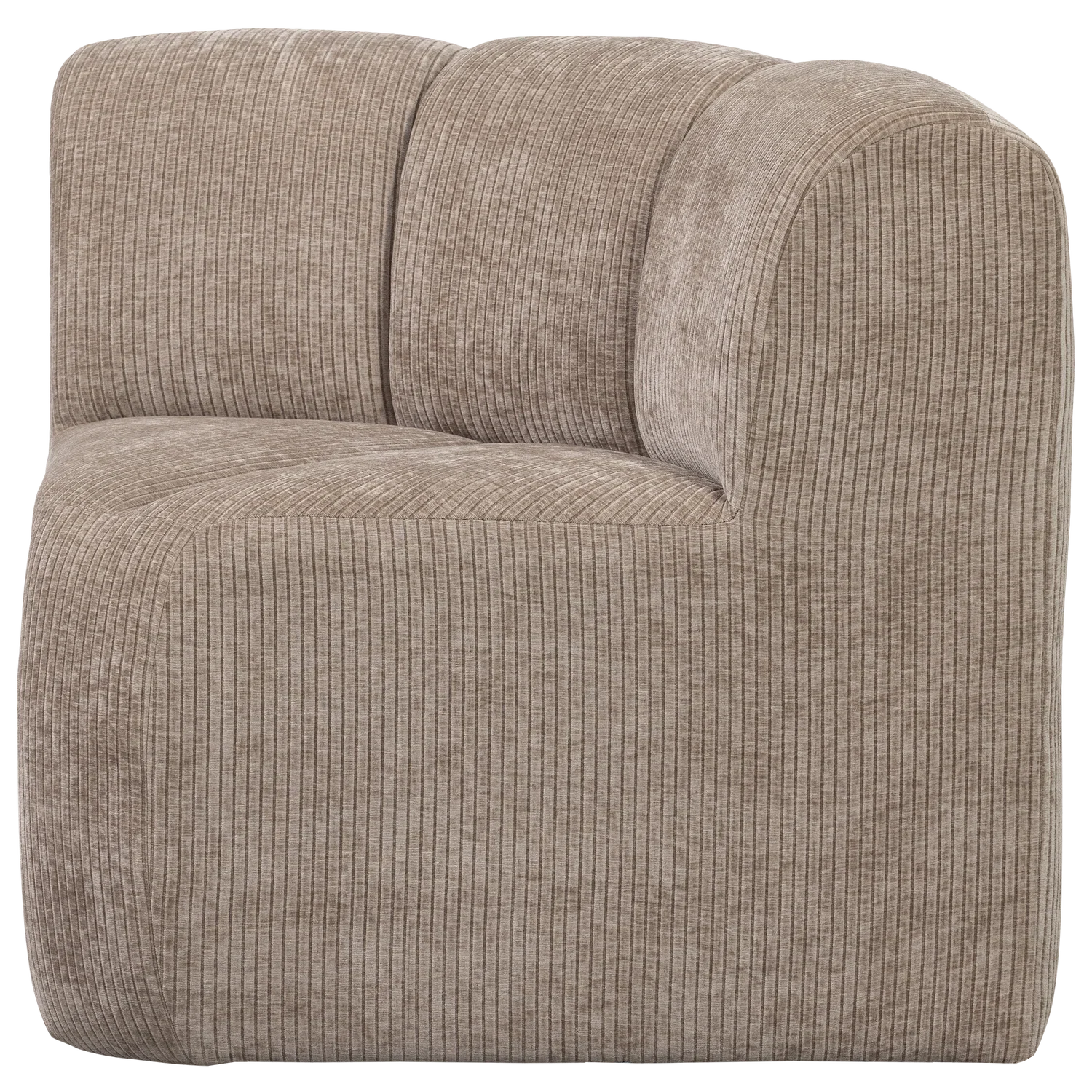 MOJO DINING BENCH CORNER WITH BACKREST RIB FABRIC DARK SAND