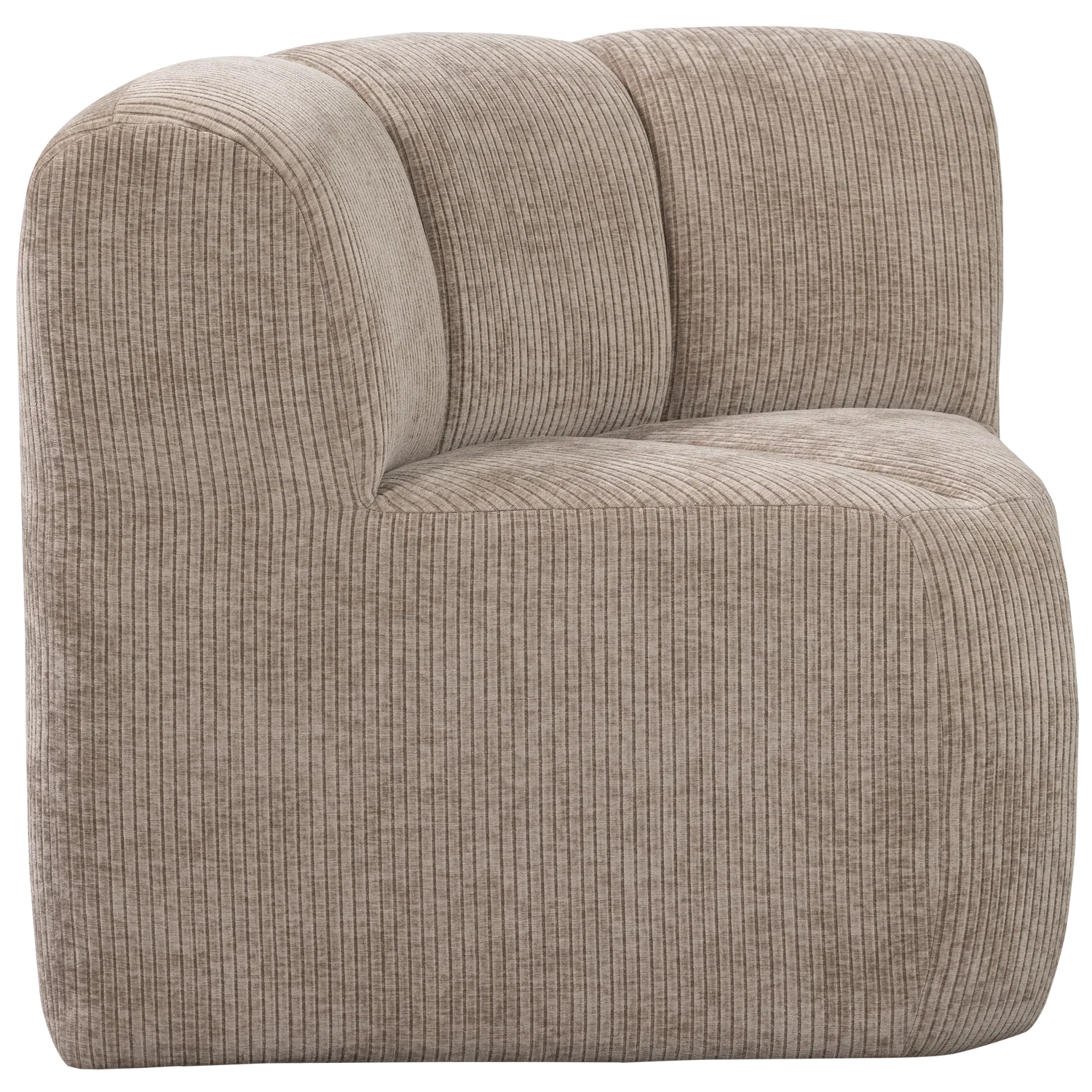 MOJO DINING BENCH CORNER WITH BACKREST RIB FABRIC DARK SAND