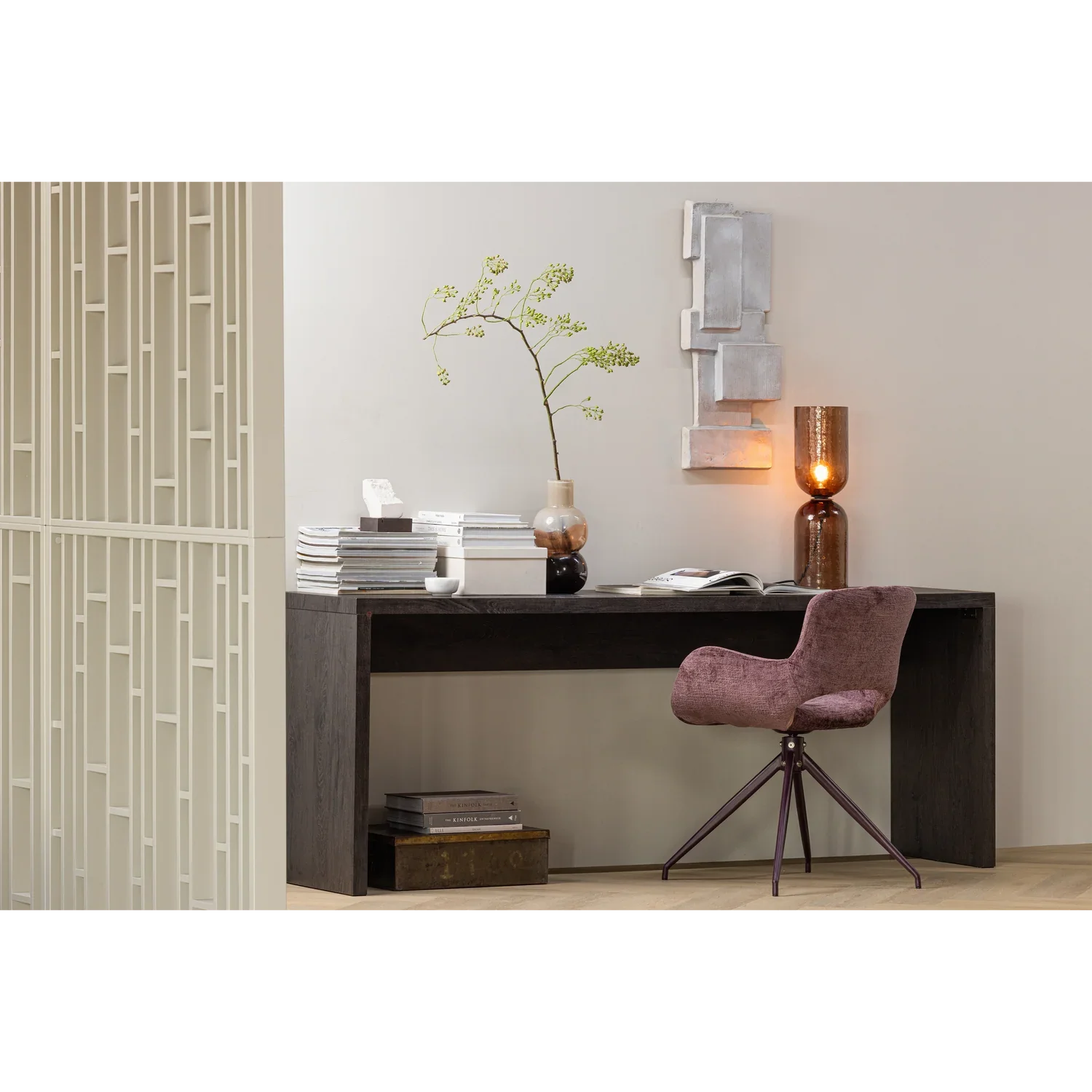 MAAN SIDETABLE MDF DARK BROWN