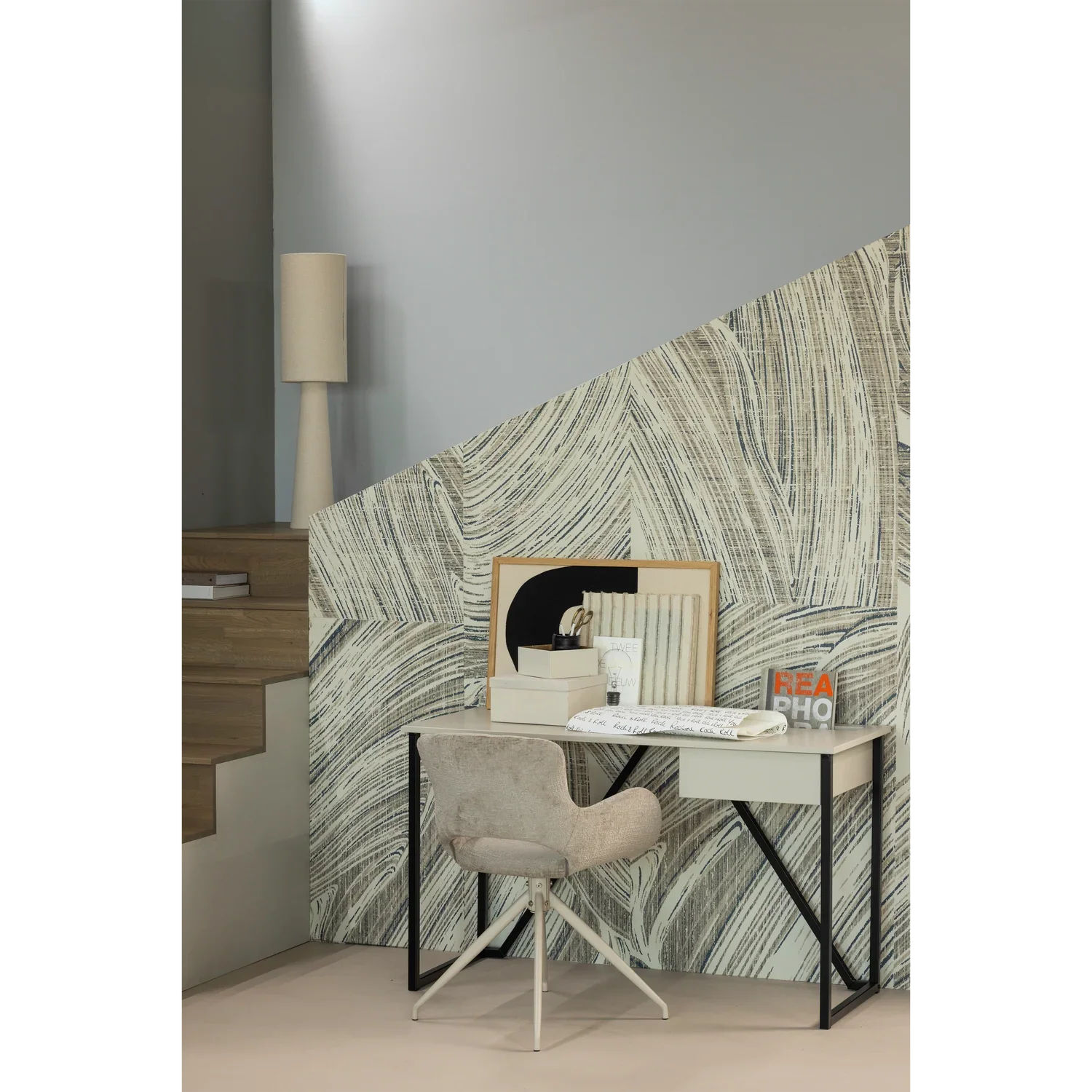 WOOOD birou New Julius pin Dust FSC, 126x53x75 cm 2