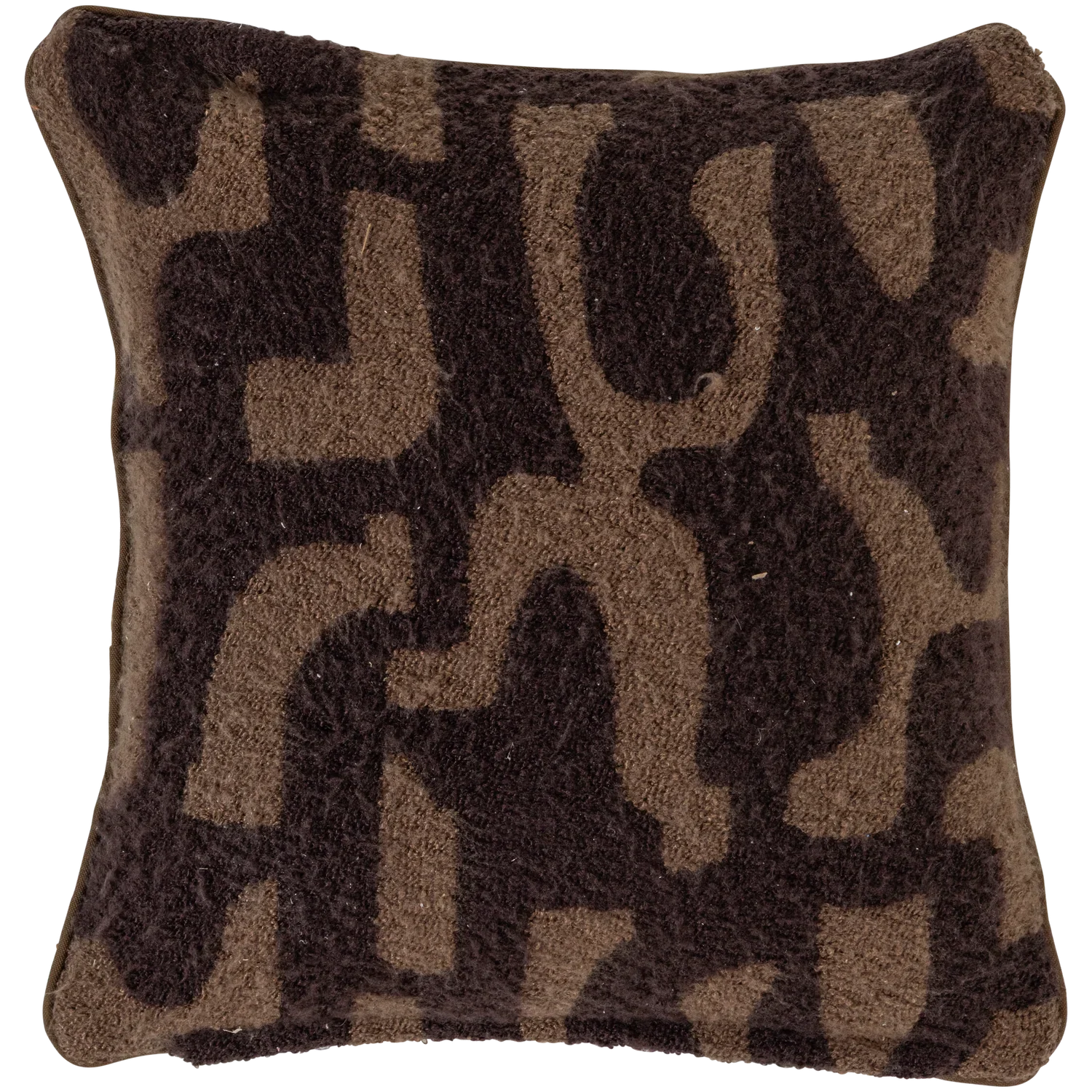 FAYDEN CUSHIONS CHENILLE BROWN/NATURAL - SET OF 3