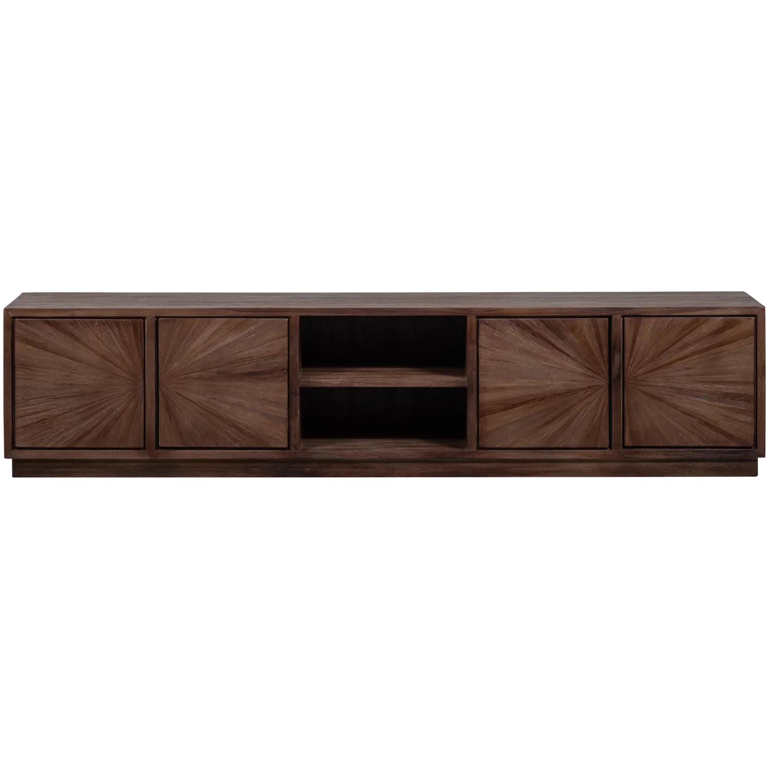 SUN TV UNIT WITH OPEN COMPARTMENT RECYCLED TEAK BROWN