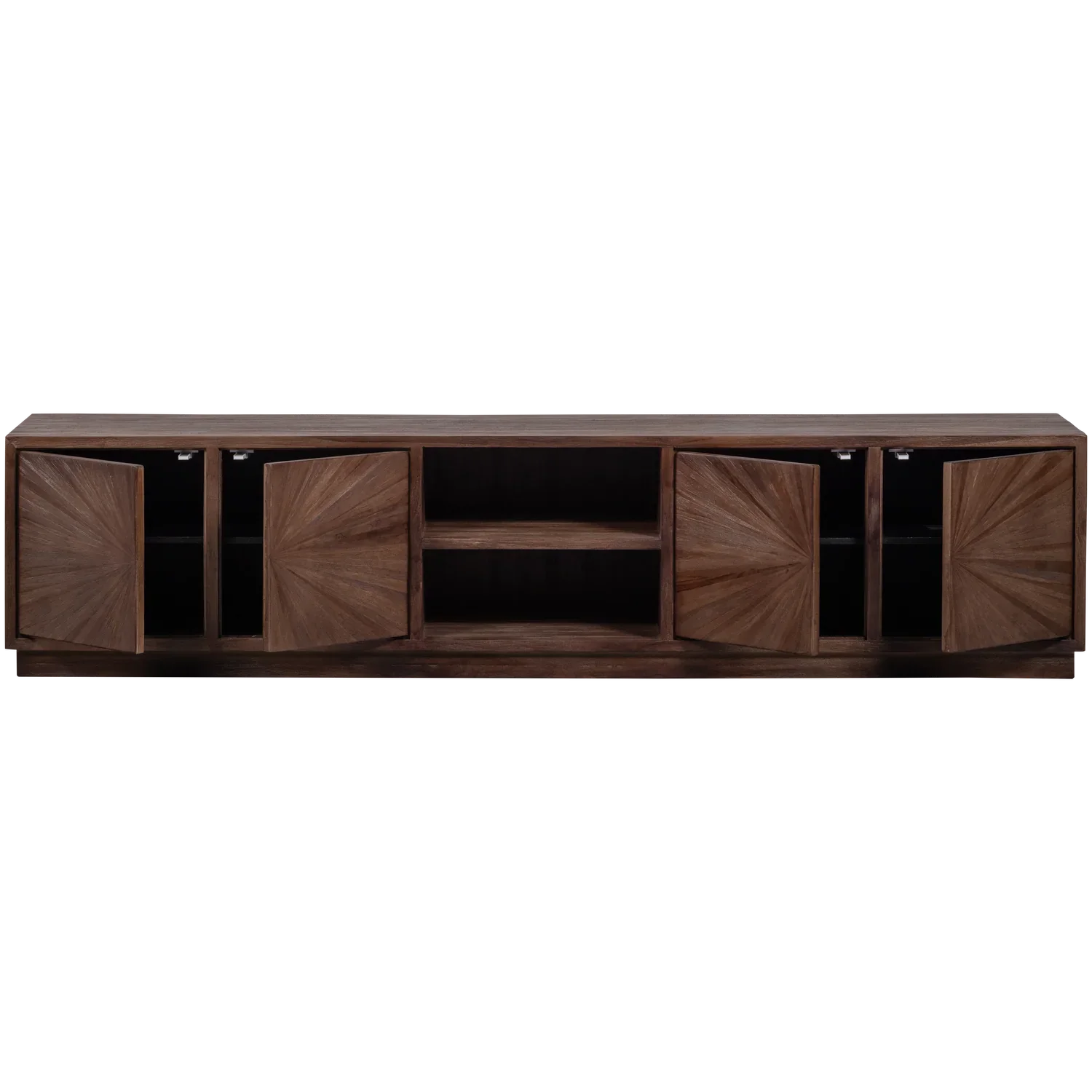 SUN TV UNIT WITH OPEN COMPARTMENT RECYCLED TEAK BROWN