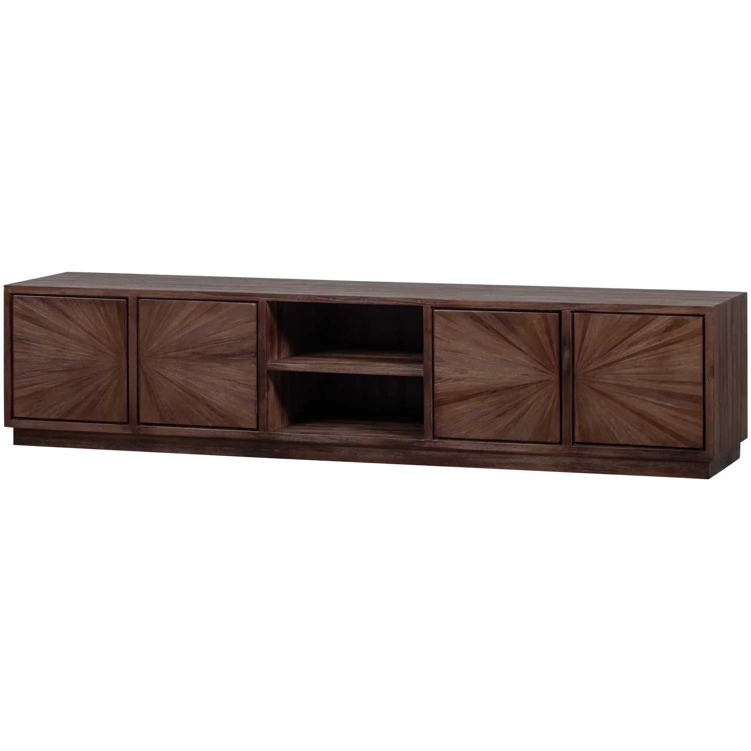 SUN TV UNIT WITH OPEN COMPARTMENT RECYCLED TEAK BROWN