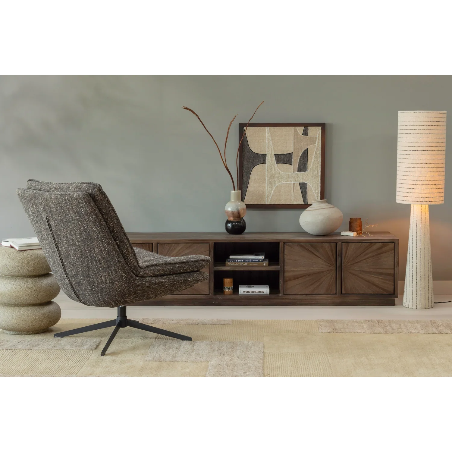 LAUREL SIDE TABLE WITH DOTS BEIGE