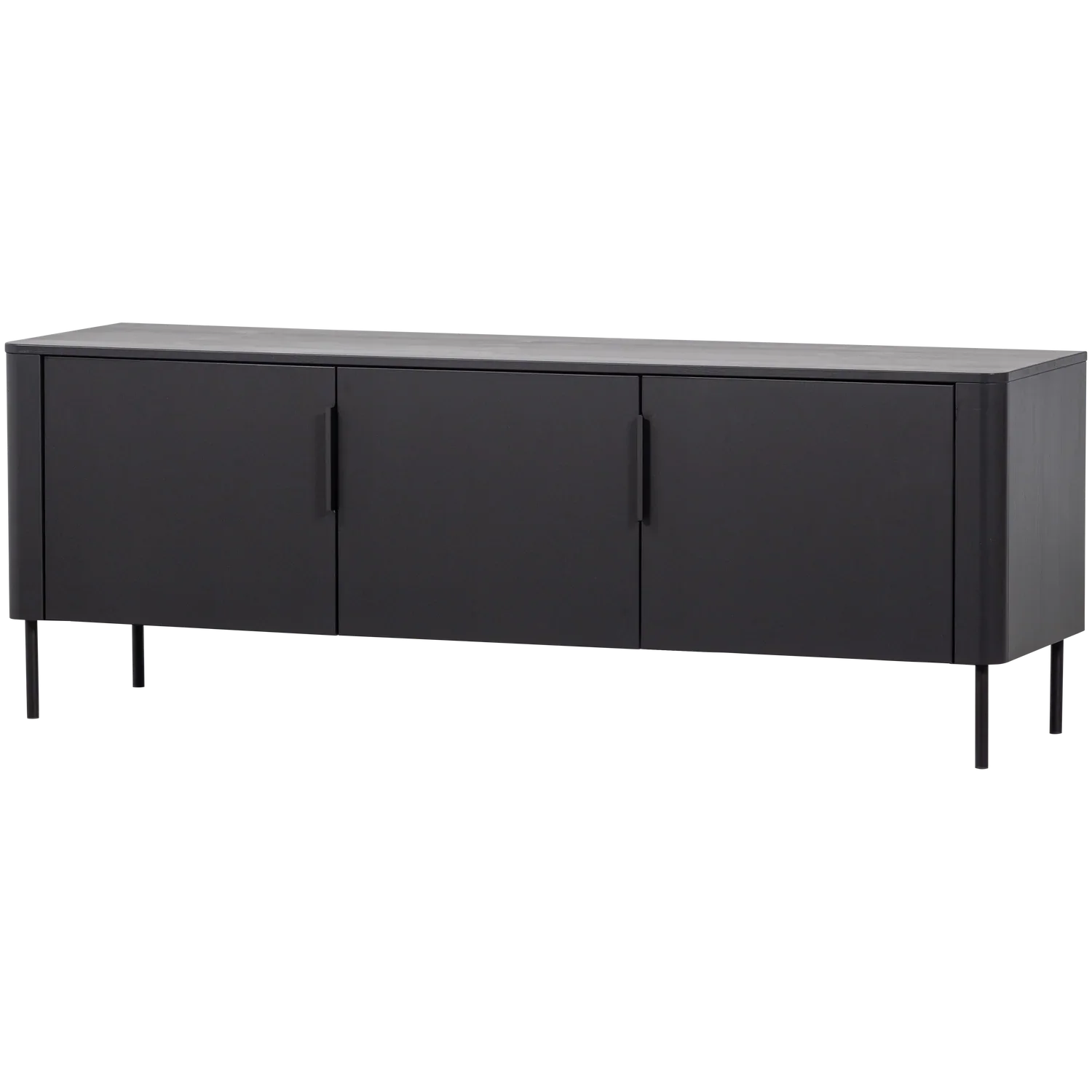 WOOOD comodă TV Gunnar Tv | pin | Negru | FSC, 154x44x56 cm