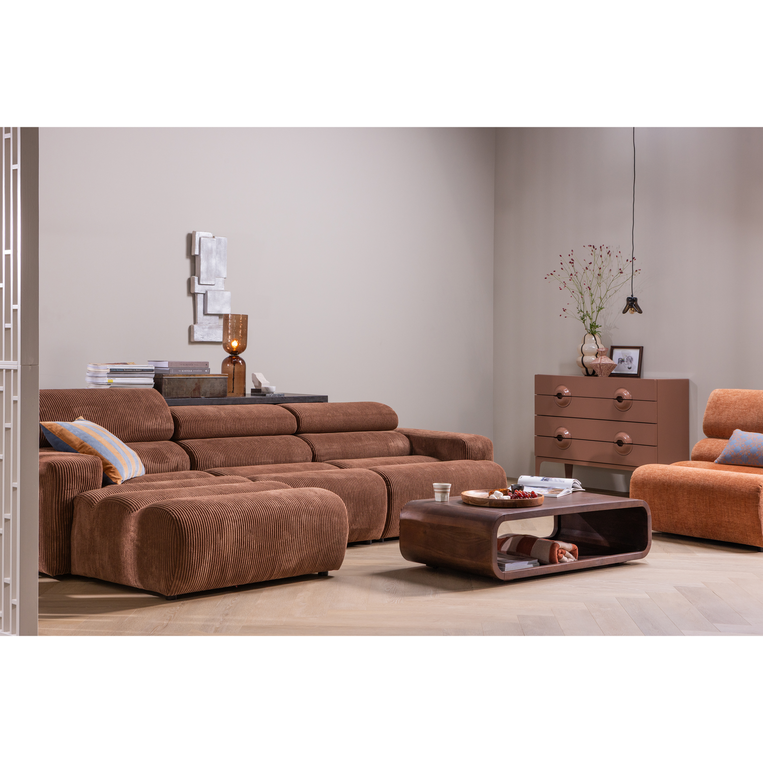 WOOOD canapea modulara NOVI 1-SEATER ELEMENT | 88% Pes / 12% Pac | Terra | 86x109x113 cm