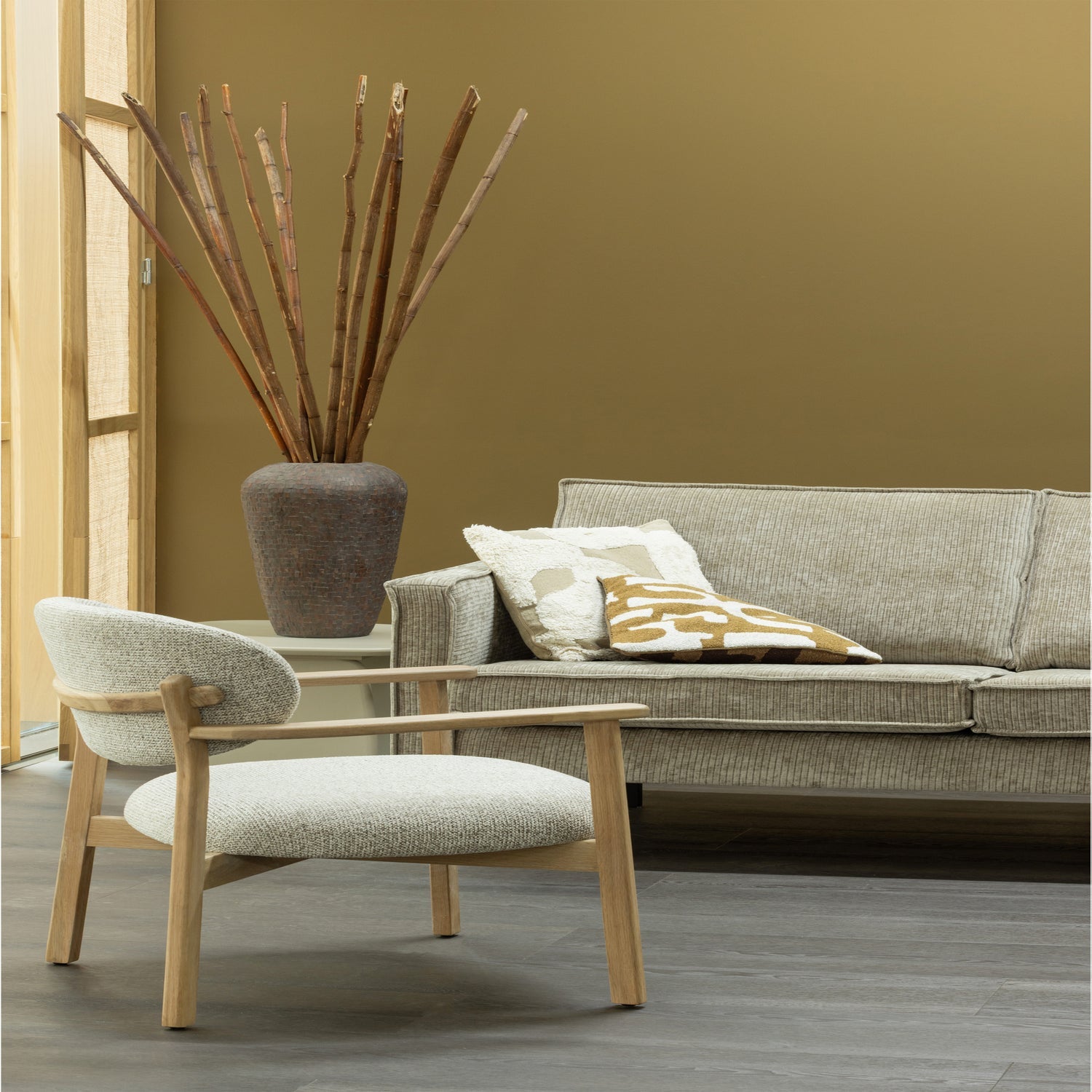 WOOOD masuta cafea TABLO | Stejar | Dakargrau | 40x60x60 cm