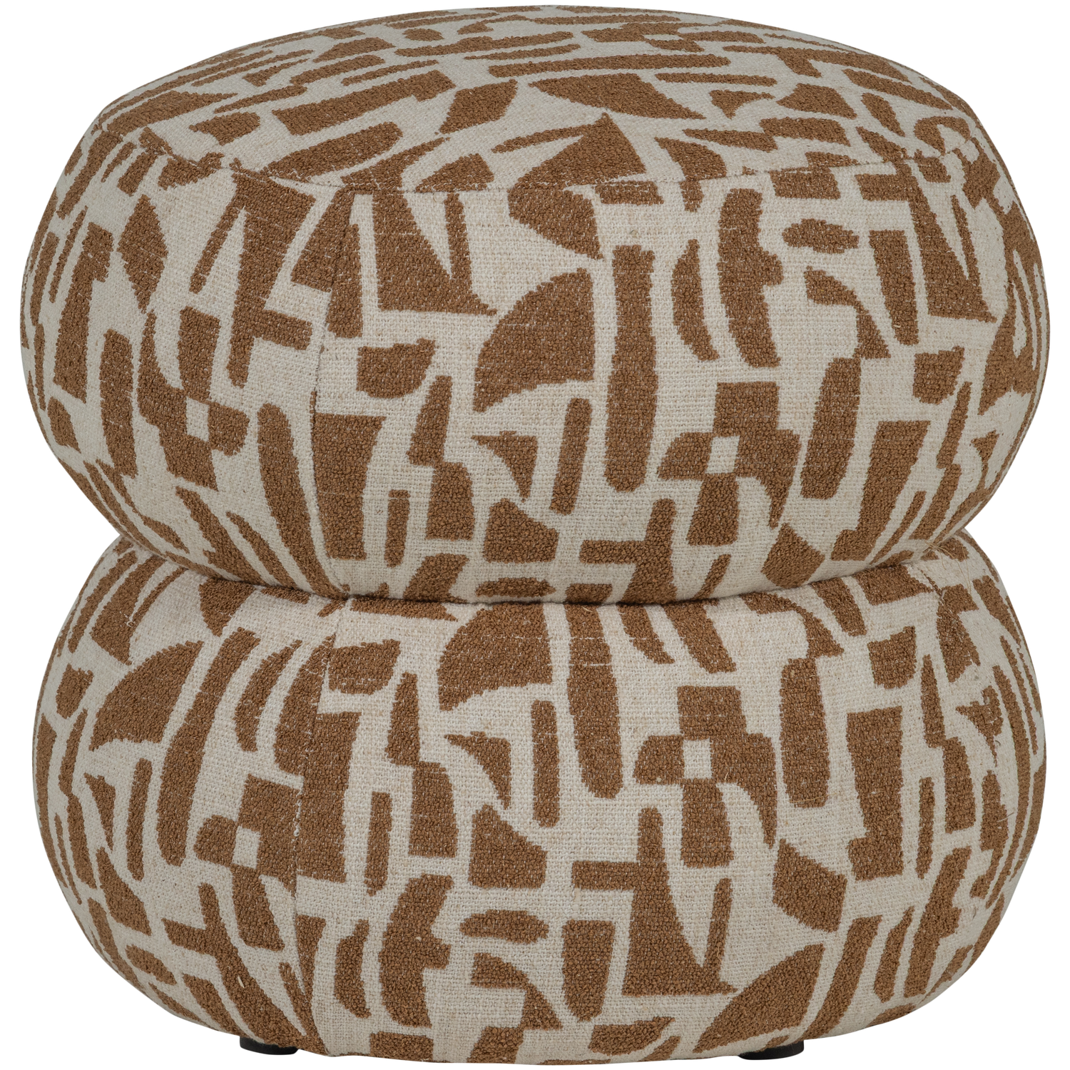 ANIC POUF WITH GRAPHIC PATTERN BROWN