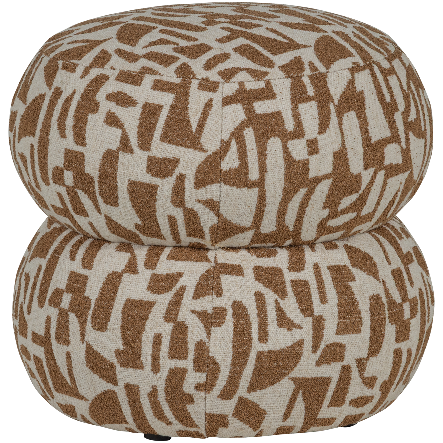 ANIC POUF WITH GRAPHIC PATTERN BROWN
